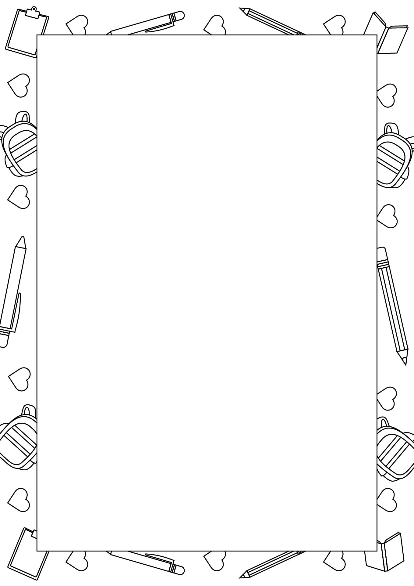 Printable Classroom Themed Stationery Borders