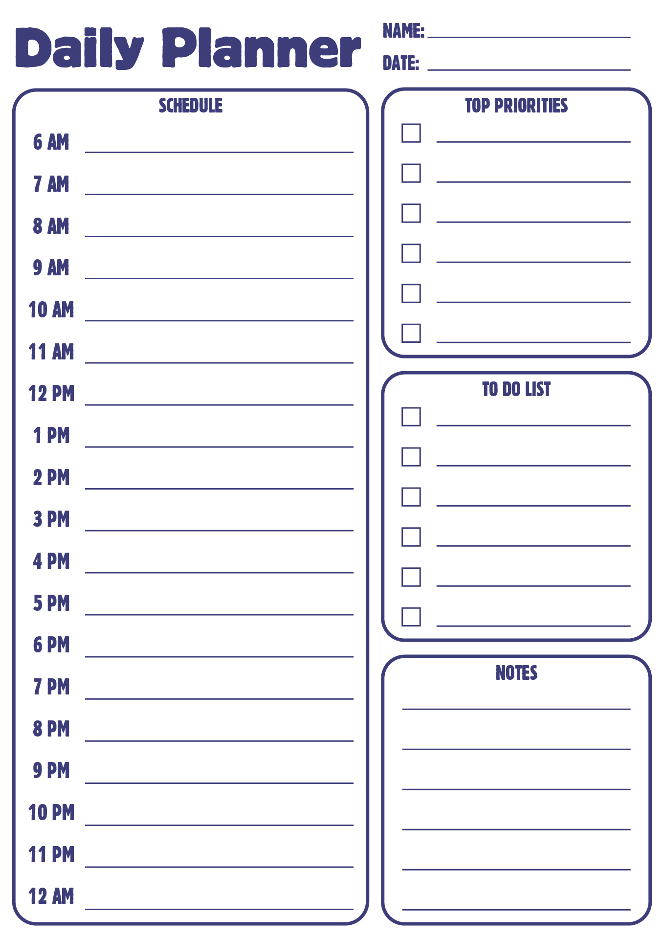 Printable Daily Hourly Agenda Format Printable Daily Hourly Agenda Format