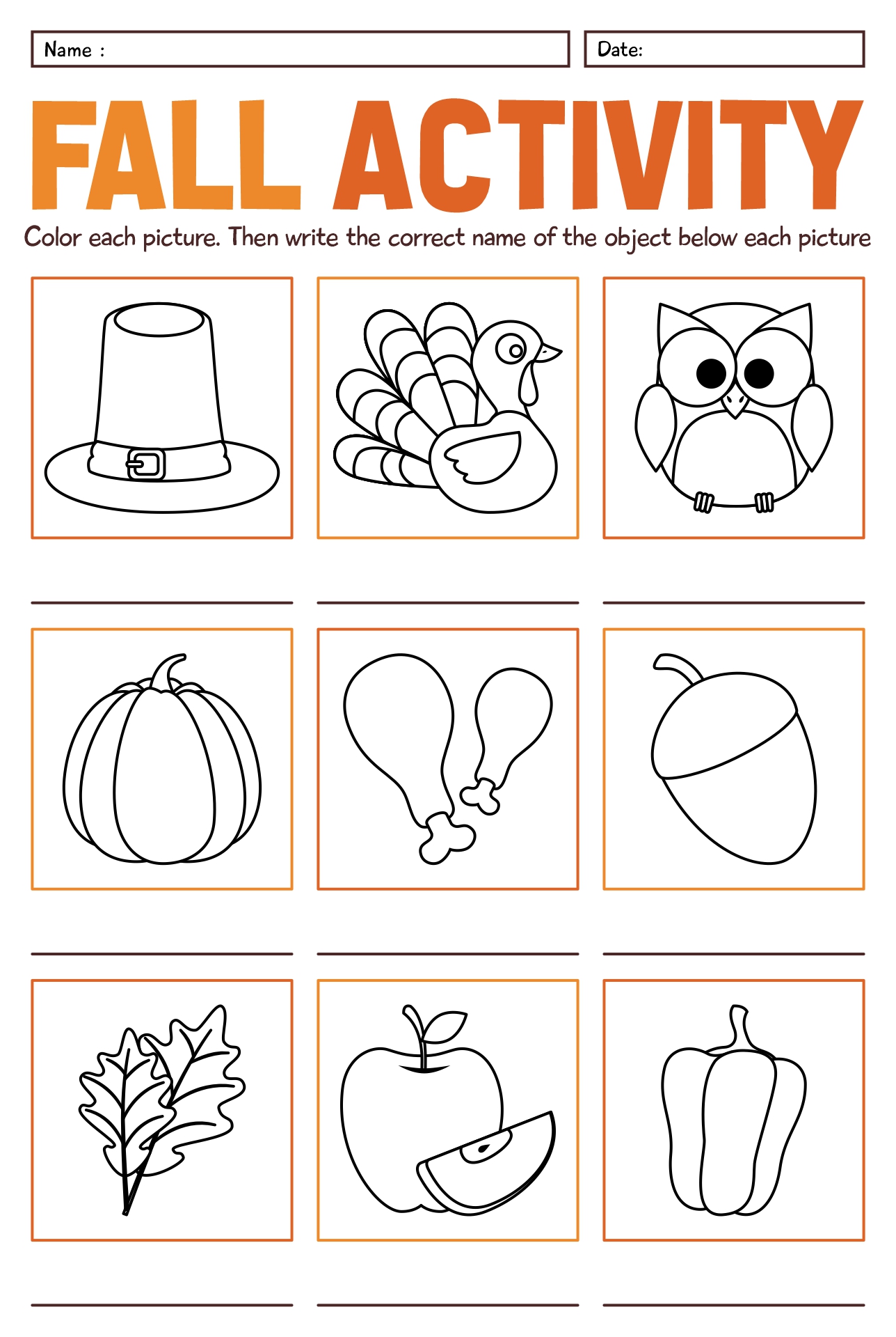 Printable Fall Activity Sheets for Kids Printable Fall Activity Sheets for Kids