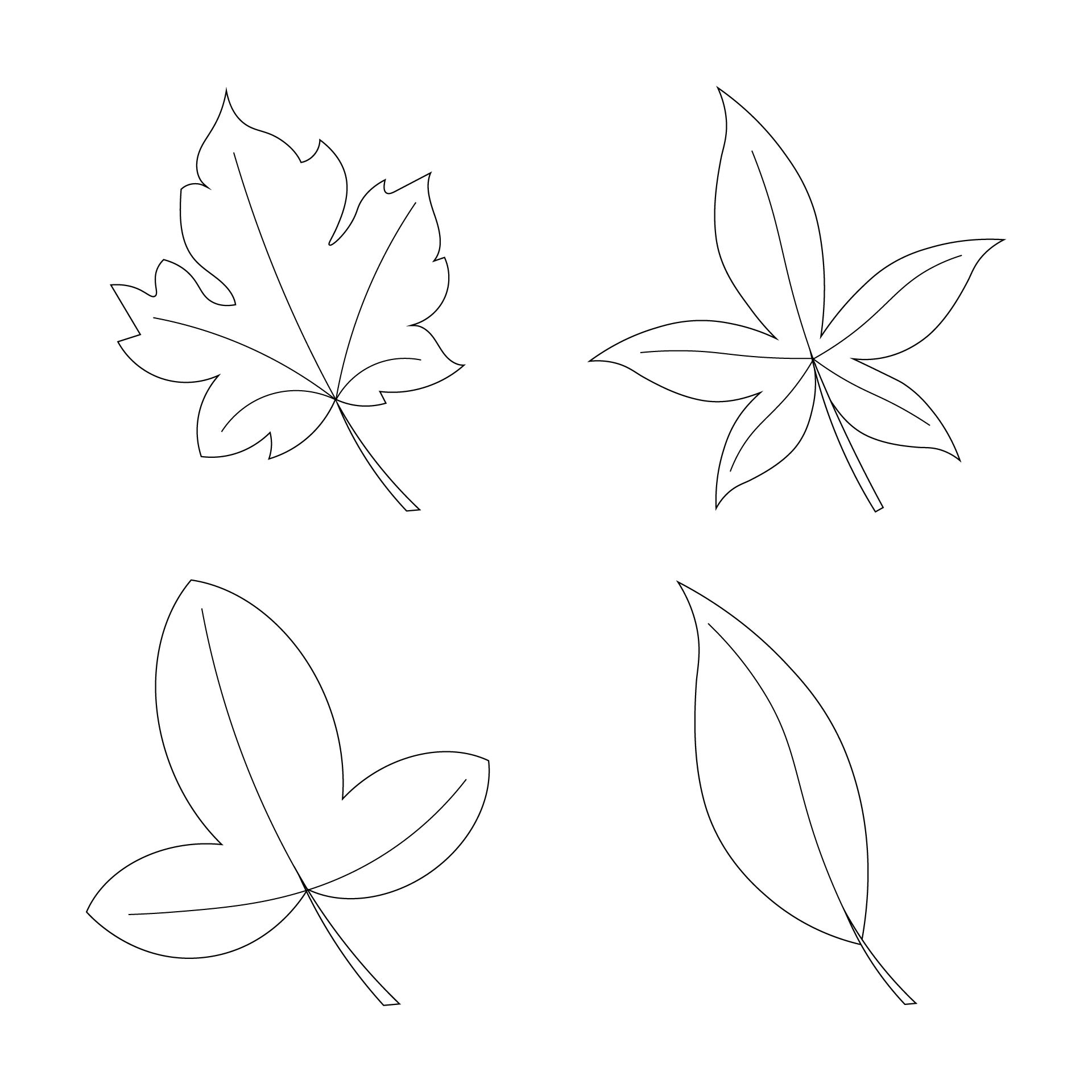 Printable Fall Leaves Outline