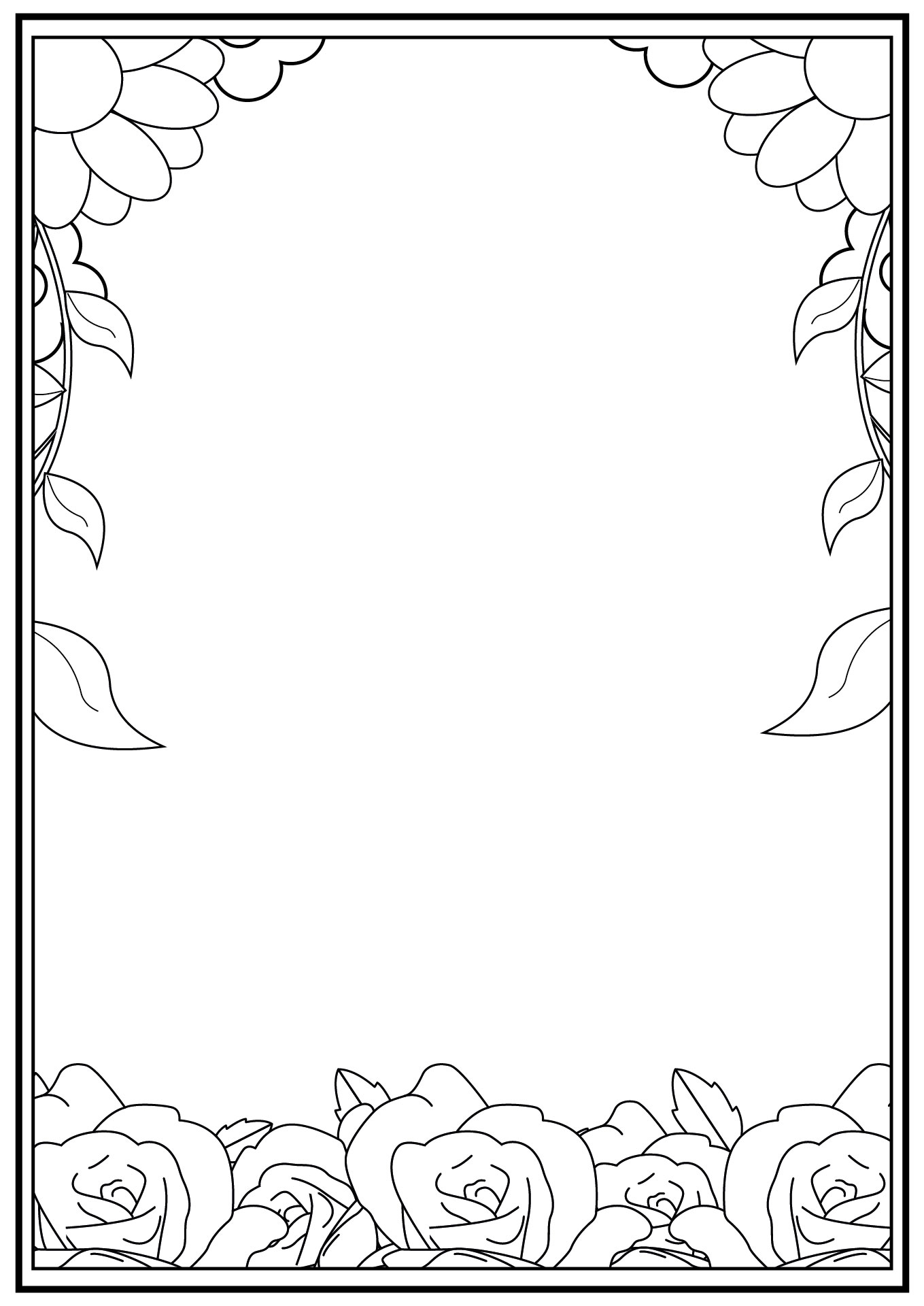 Printable Flower Frame Coloring Pages