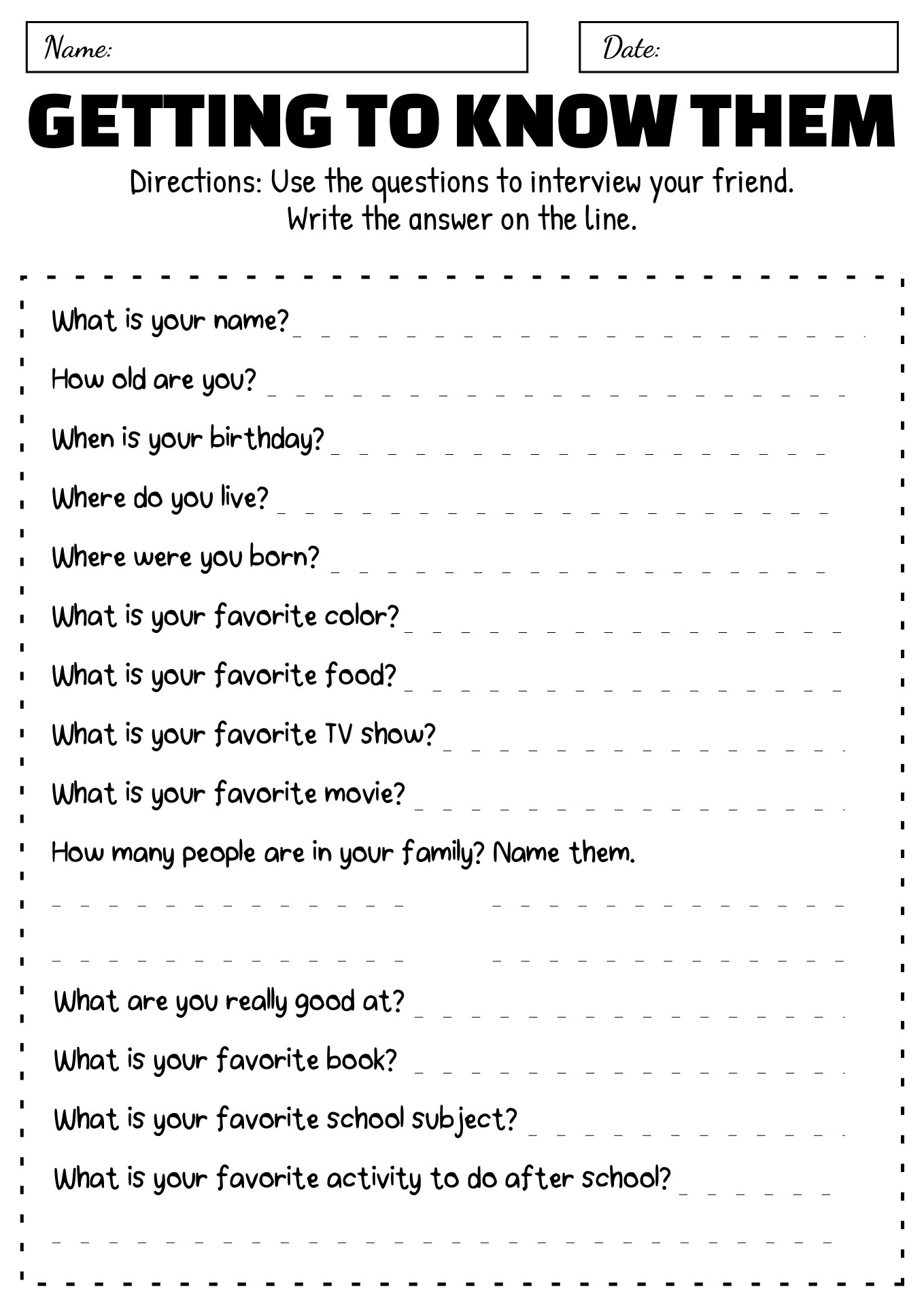 Printable Get to Know Your Classmates Worksheets Printable Get to Know Your Classmates Worksheets