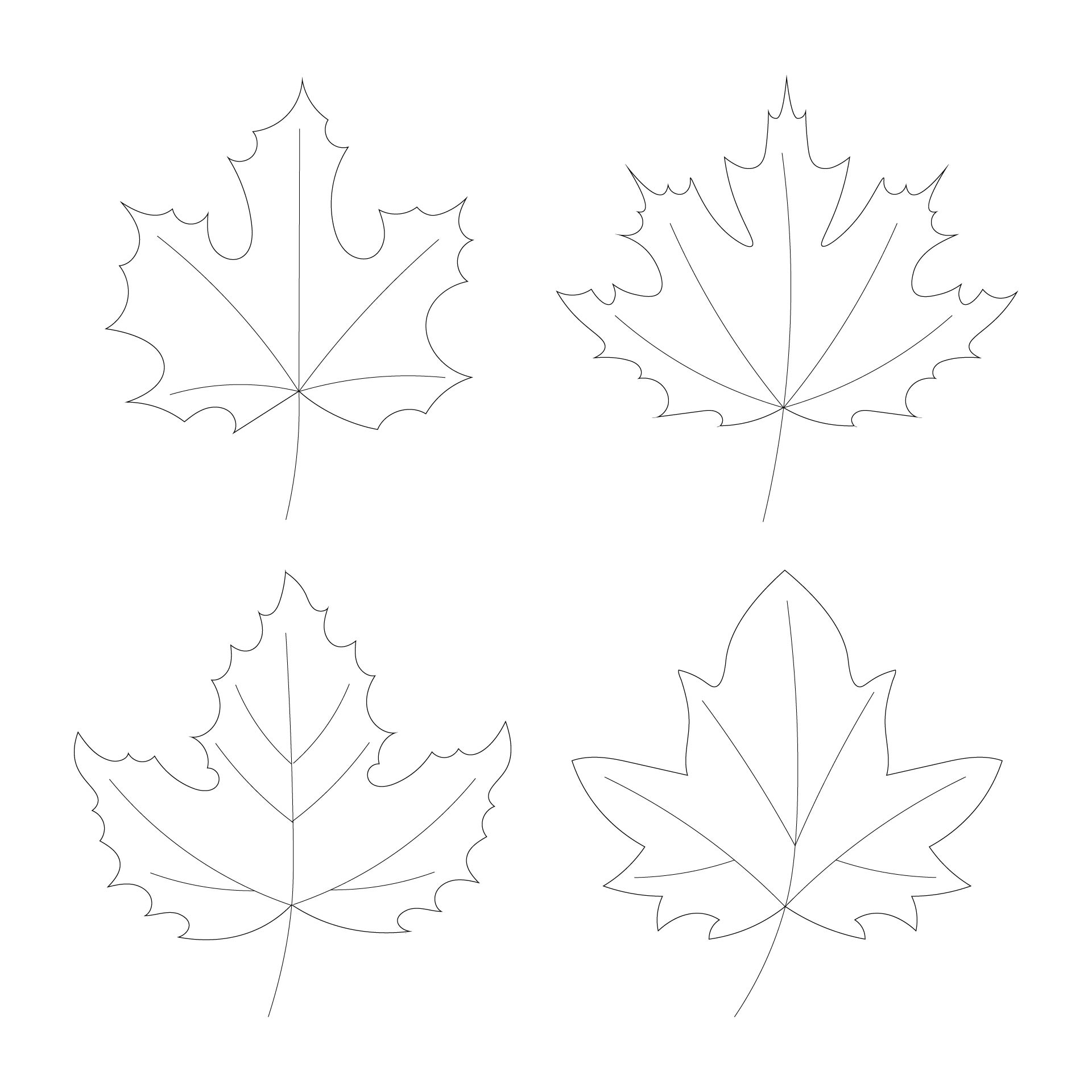 Printable Maple Leaf Shapes
