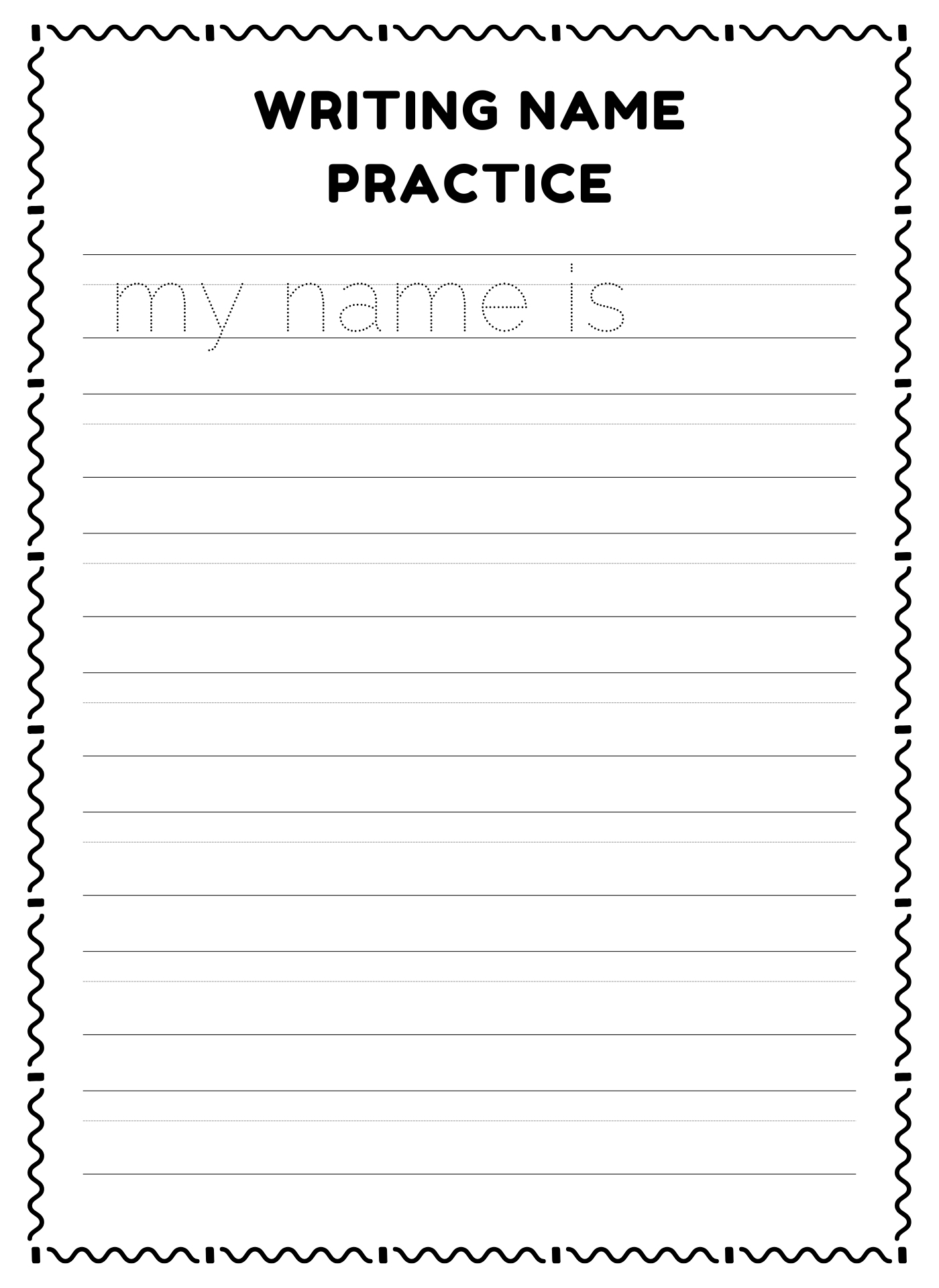 Printable Name Tracing Sheets for Toddlers Printable Name Tracing Sheets for Toddlers