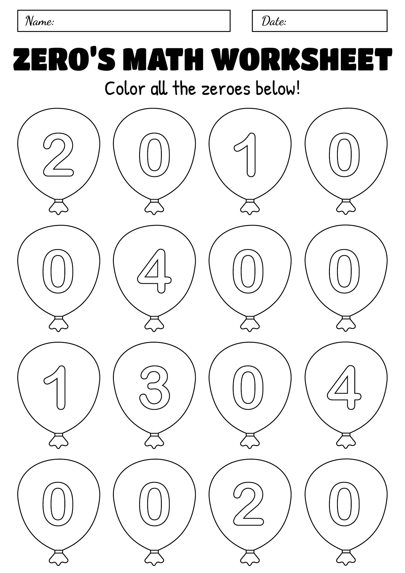 Printable Preschool Worksheets Number 0 Math Basics Printable Preschool Worksheets Number 0 Math Basics