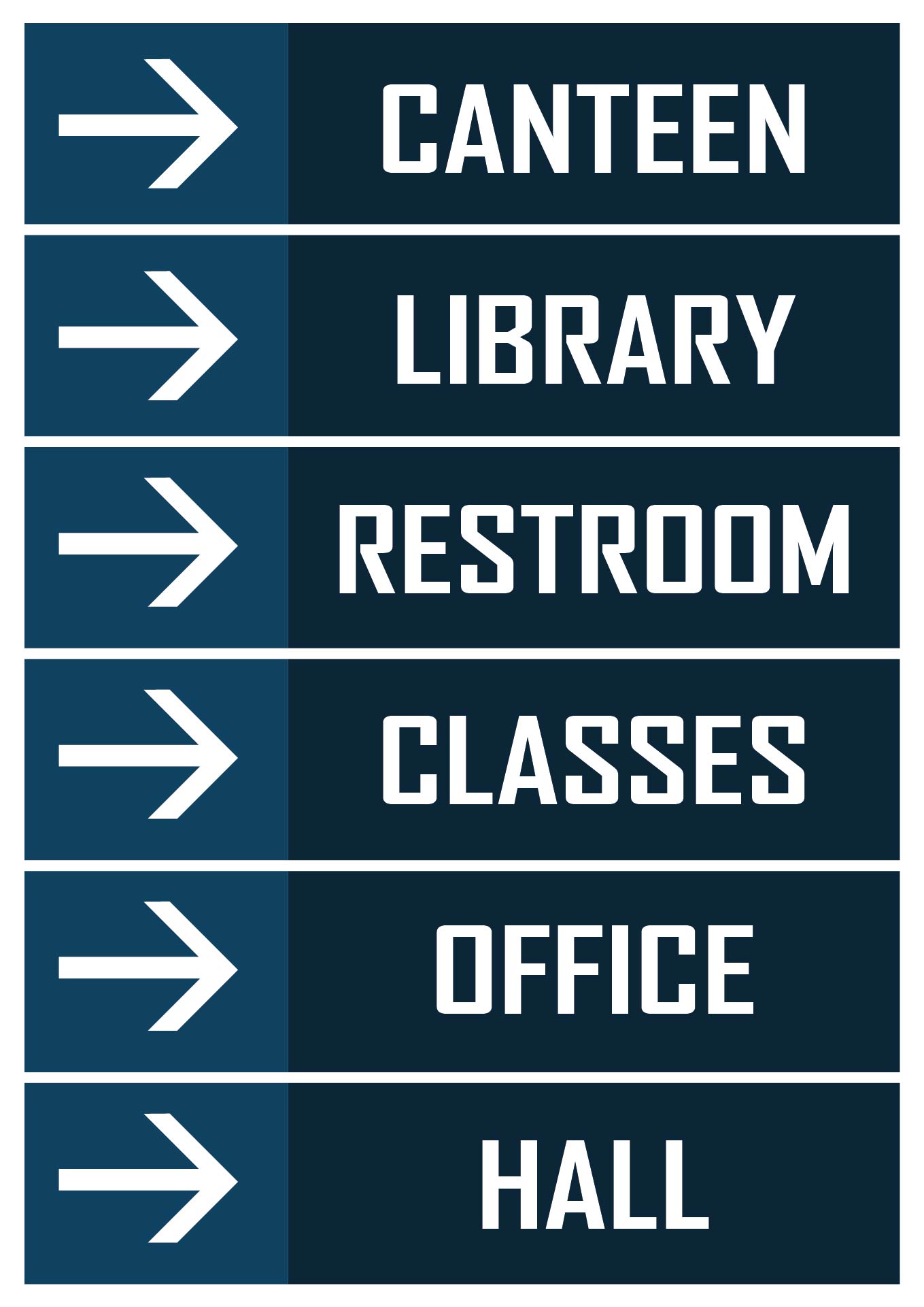 Printable School Directional Signs