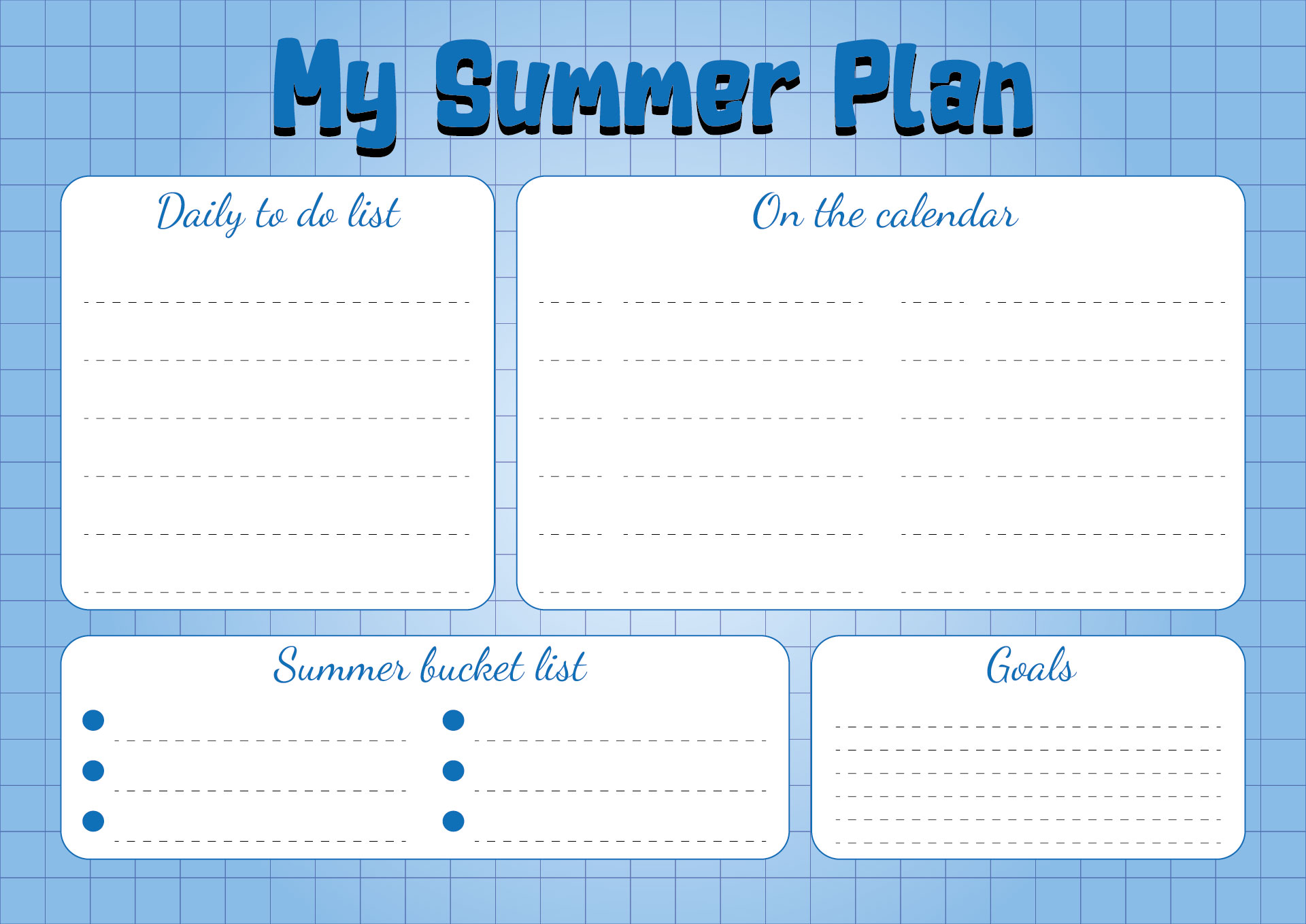 Printable Summer Planner Pages