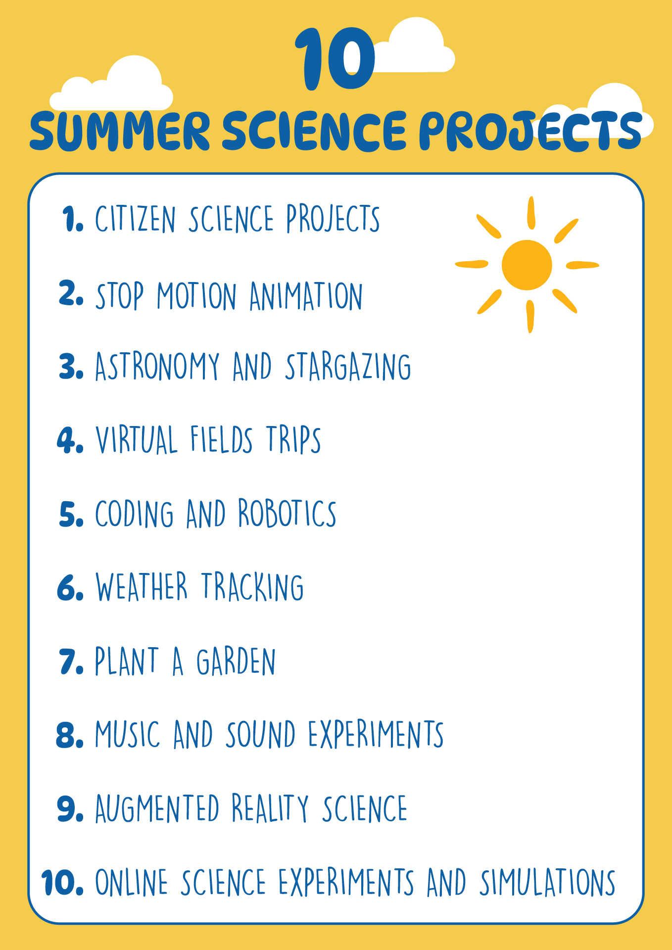Printable Summer Vacation Science Projects Printable Summer Vacation Science Projects