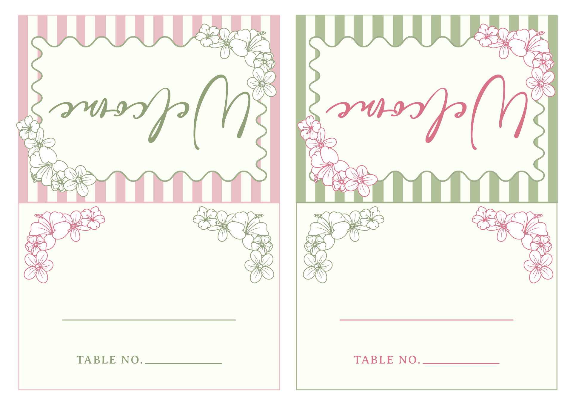 Printable Table Name Plate Designs for Weddings