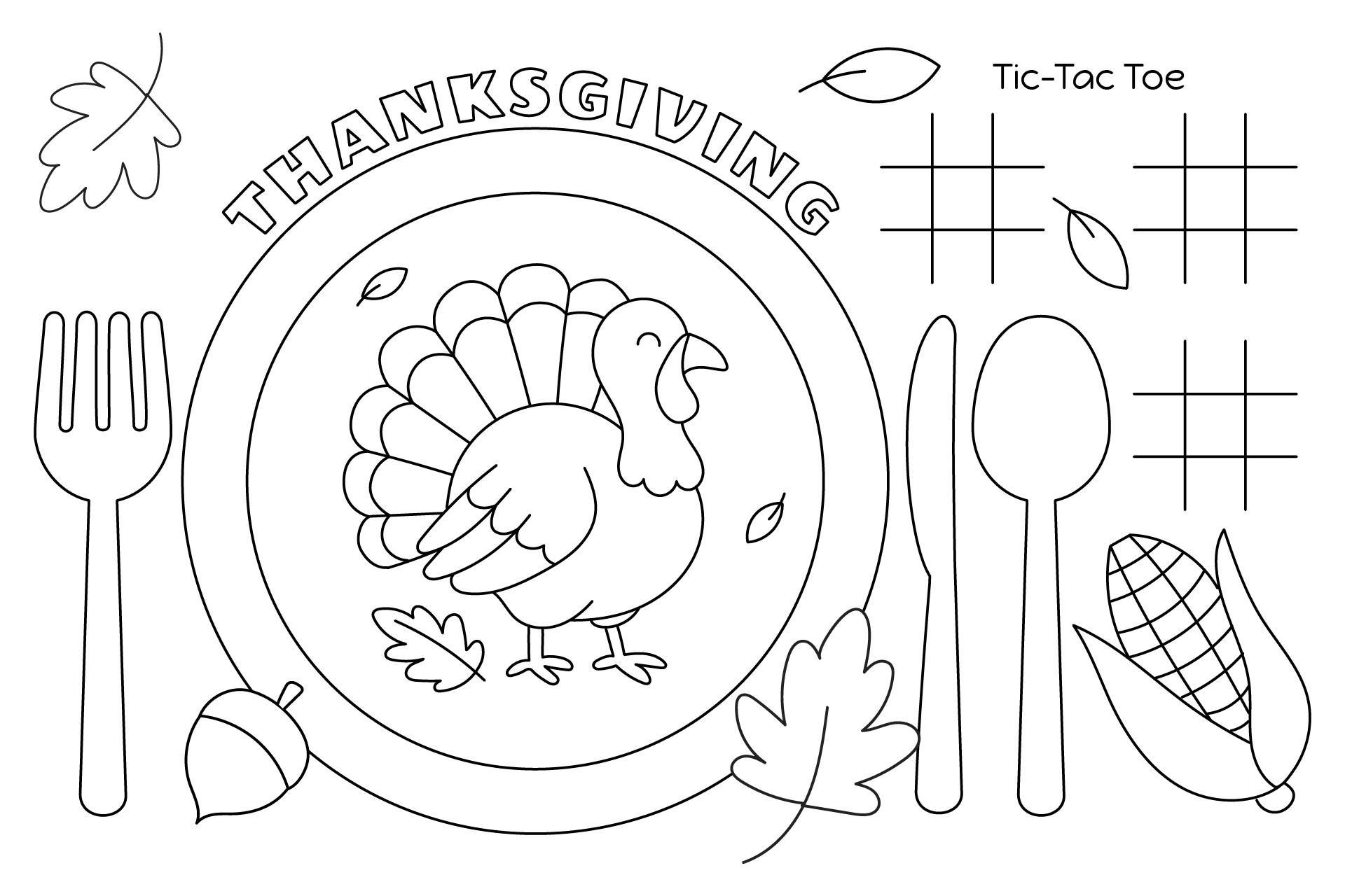 Printable Thanksgiving Placemats for Kids