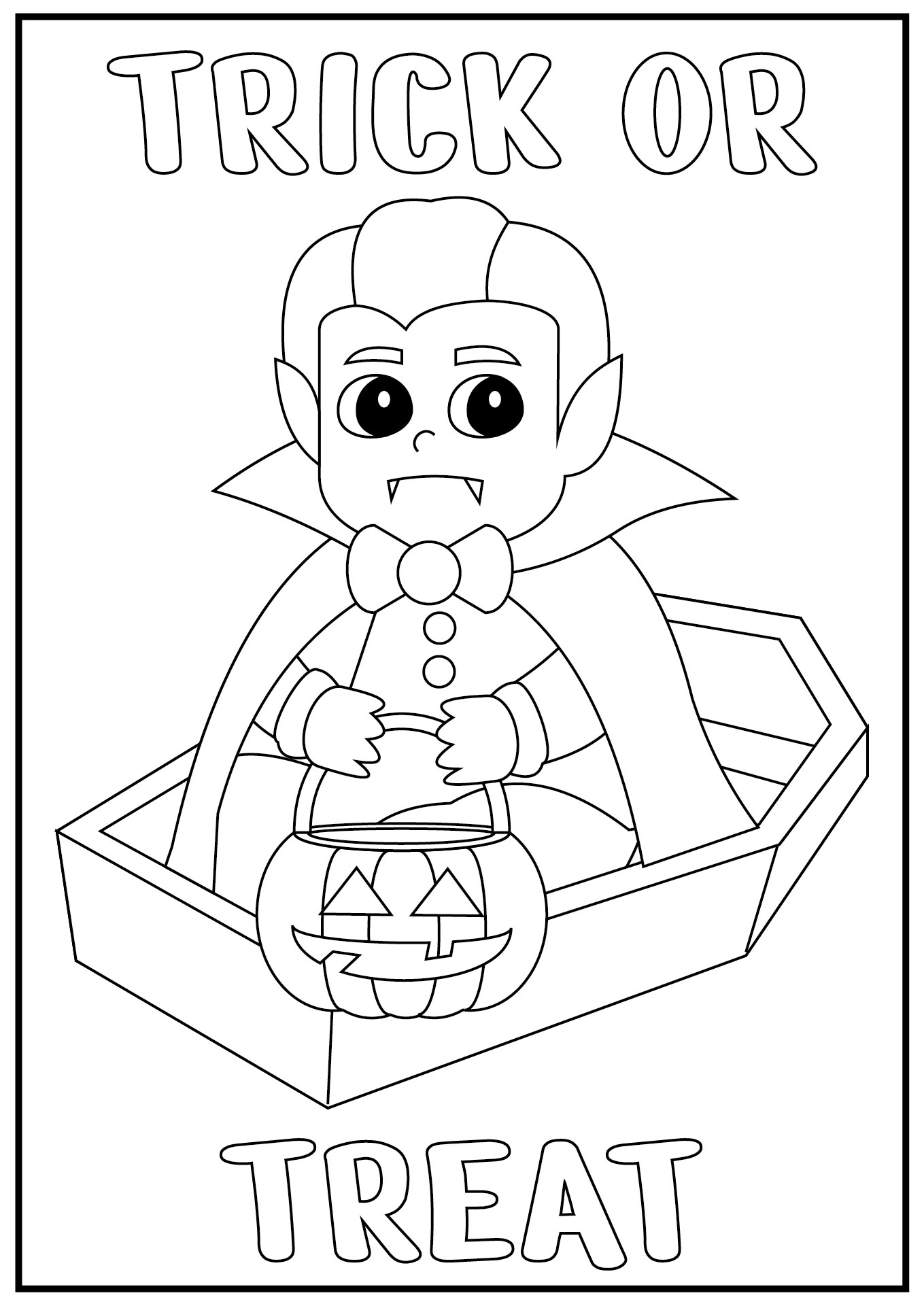 Printable Vampire Halloween Coloring Page