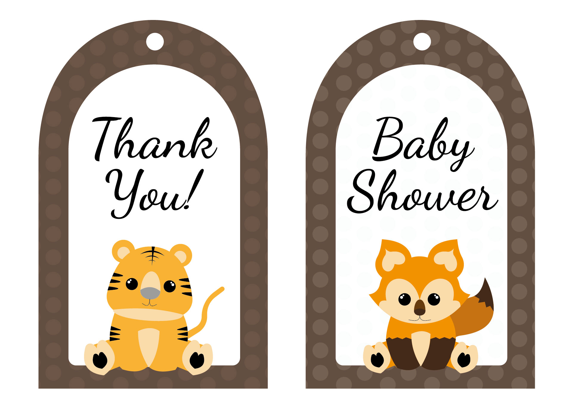 Printable Woodland Baby Shower Tags