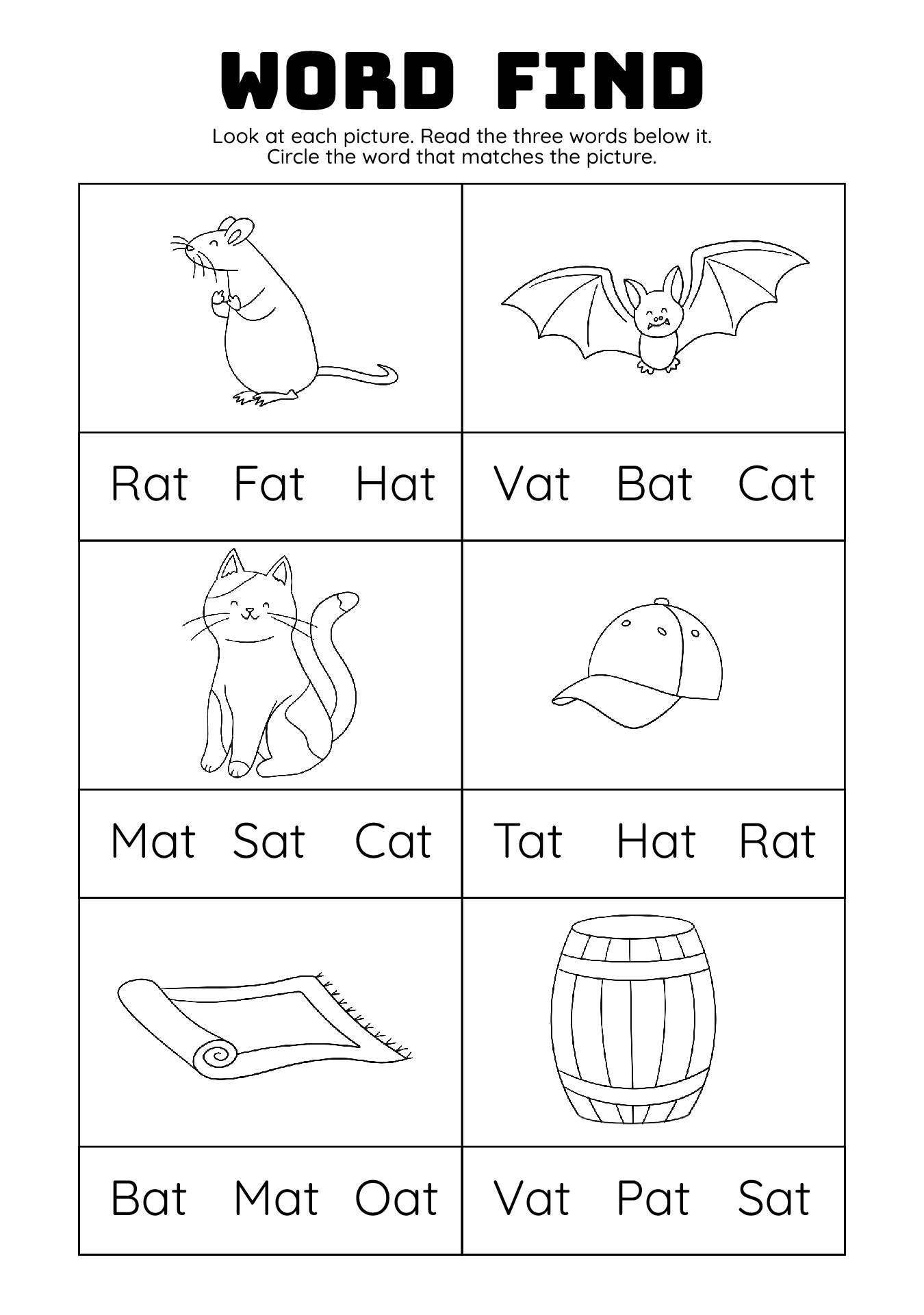 Printable Word Family Activities for Early Readers Printable Word Family Activities for Early Readers