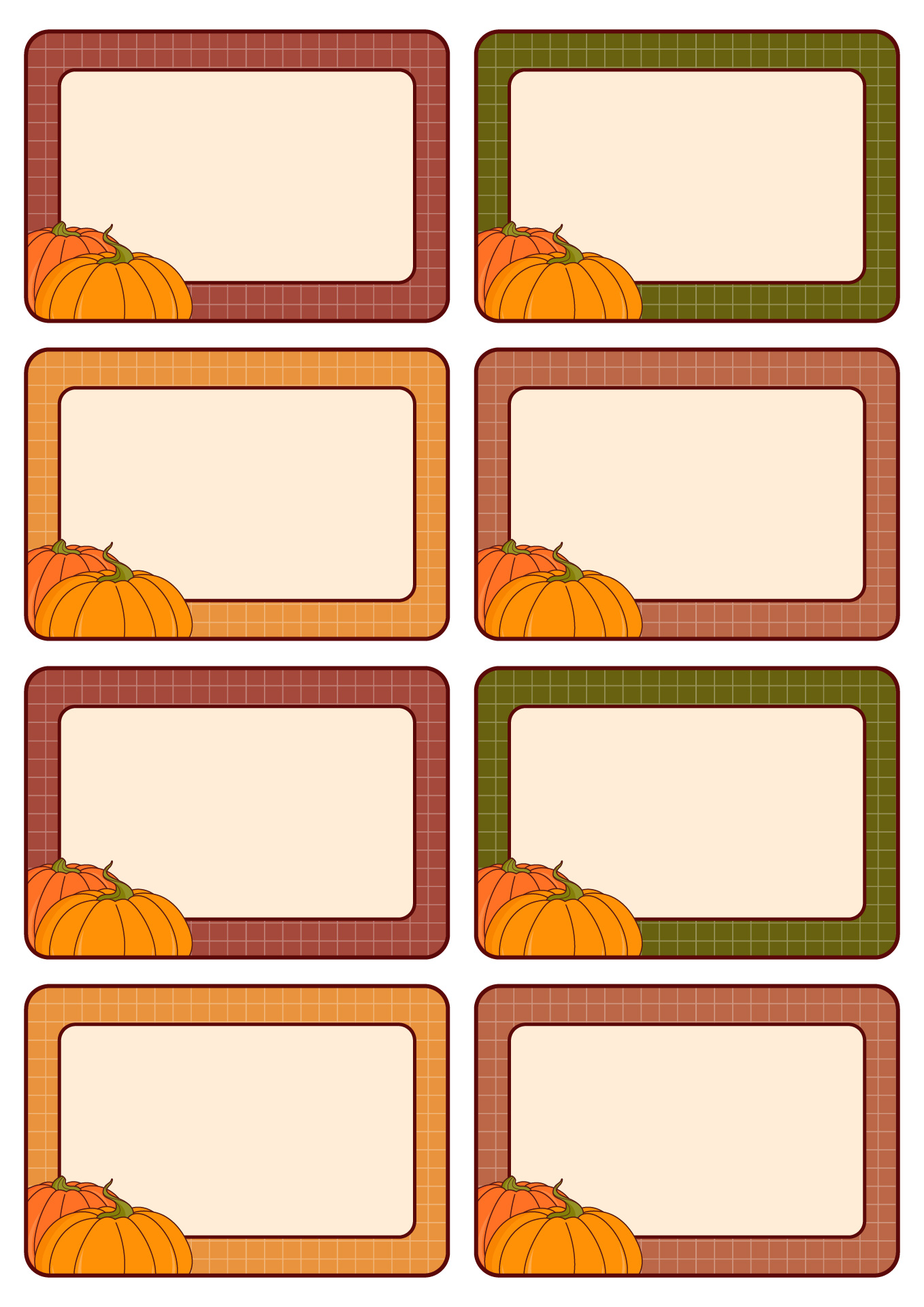 Pumpkin-Themed Table Name Tags Printable Pumpkin-Themed Table Name Tags Printable