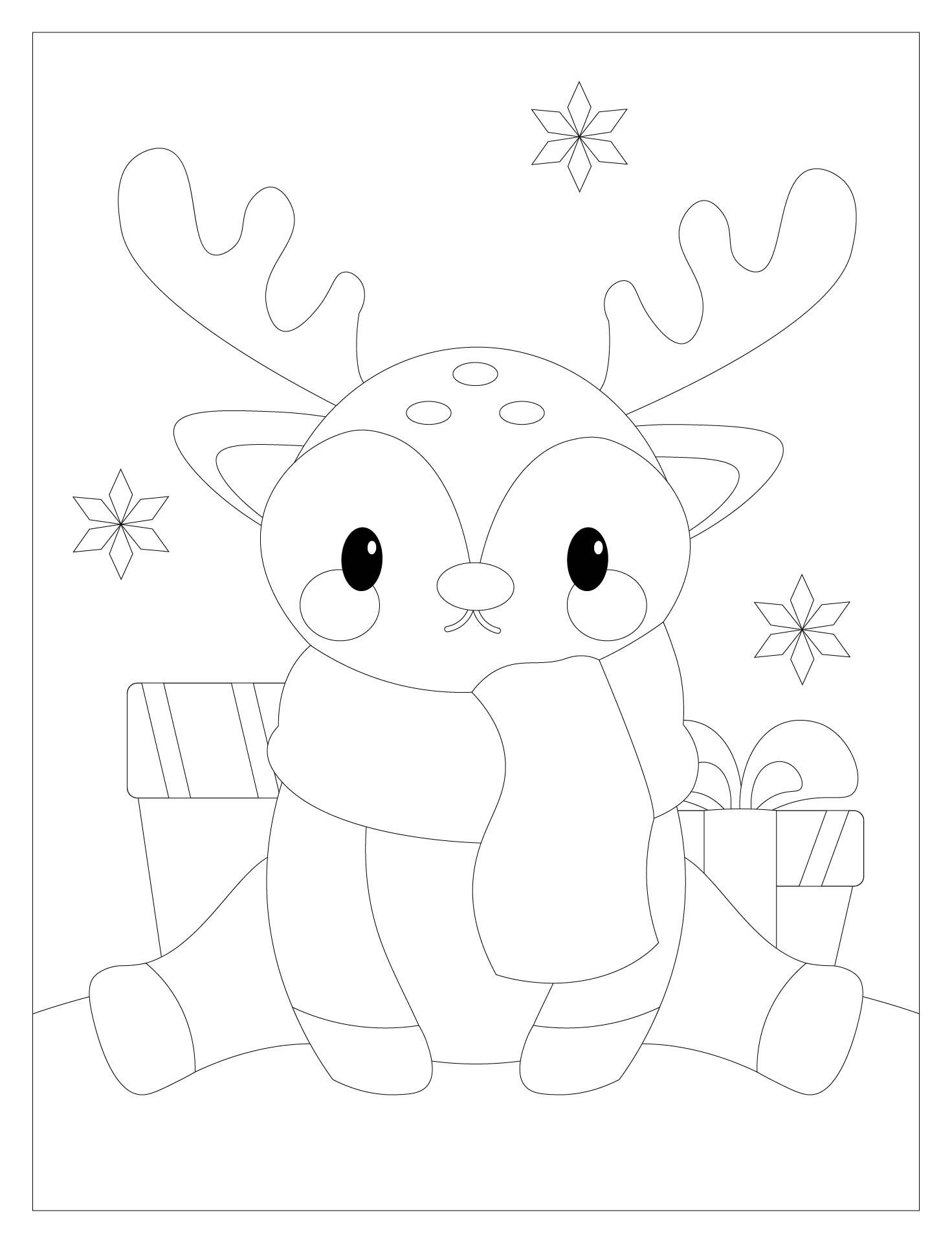 Reindeer Holiday Coloring Sheets Reindeer Holiday Coloring Sheets