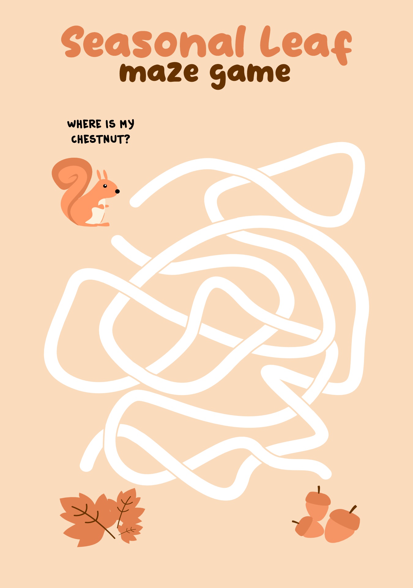 Seasonal Leaf Pattern Maze Game