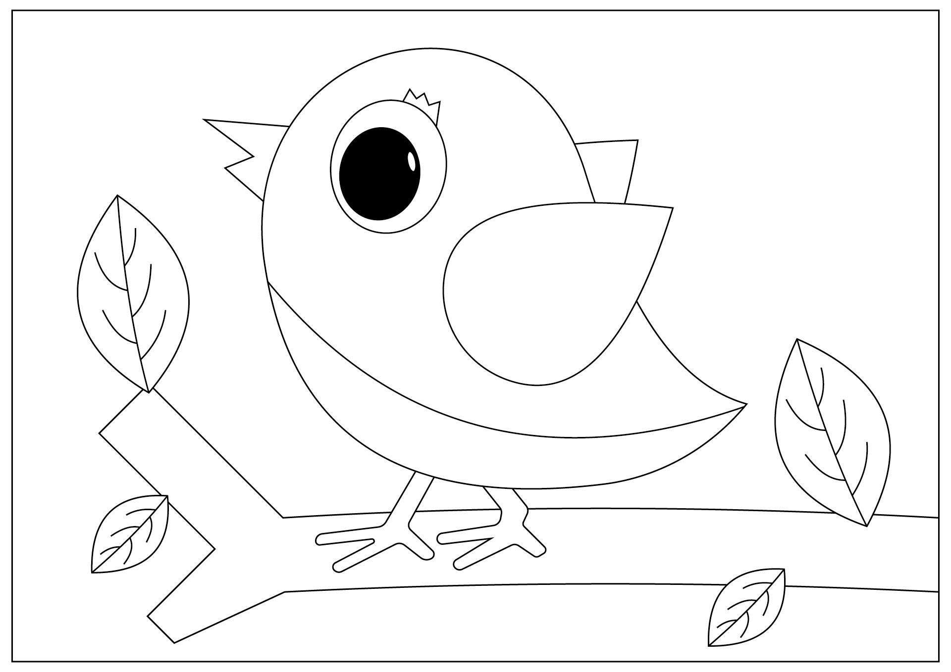 Simple Bird Coloring Printable for Beginners Simple Bird Coloring Printable for Beginners