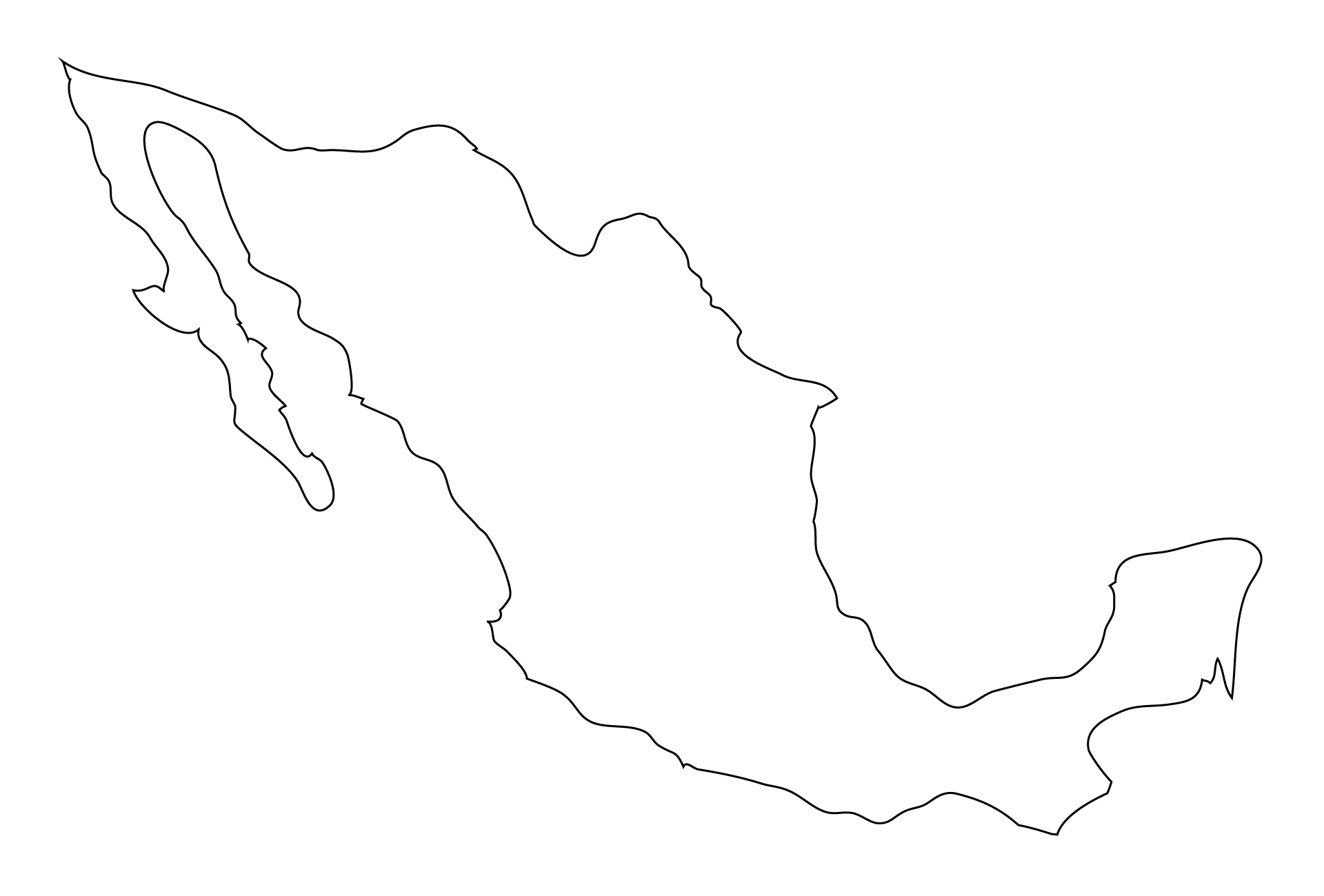 Simple Mexico Outline Map Printable