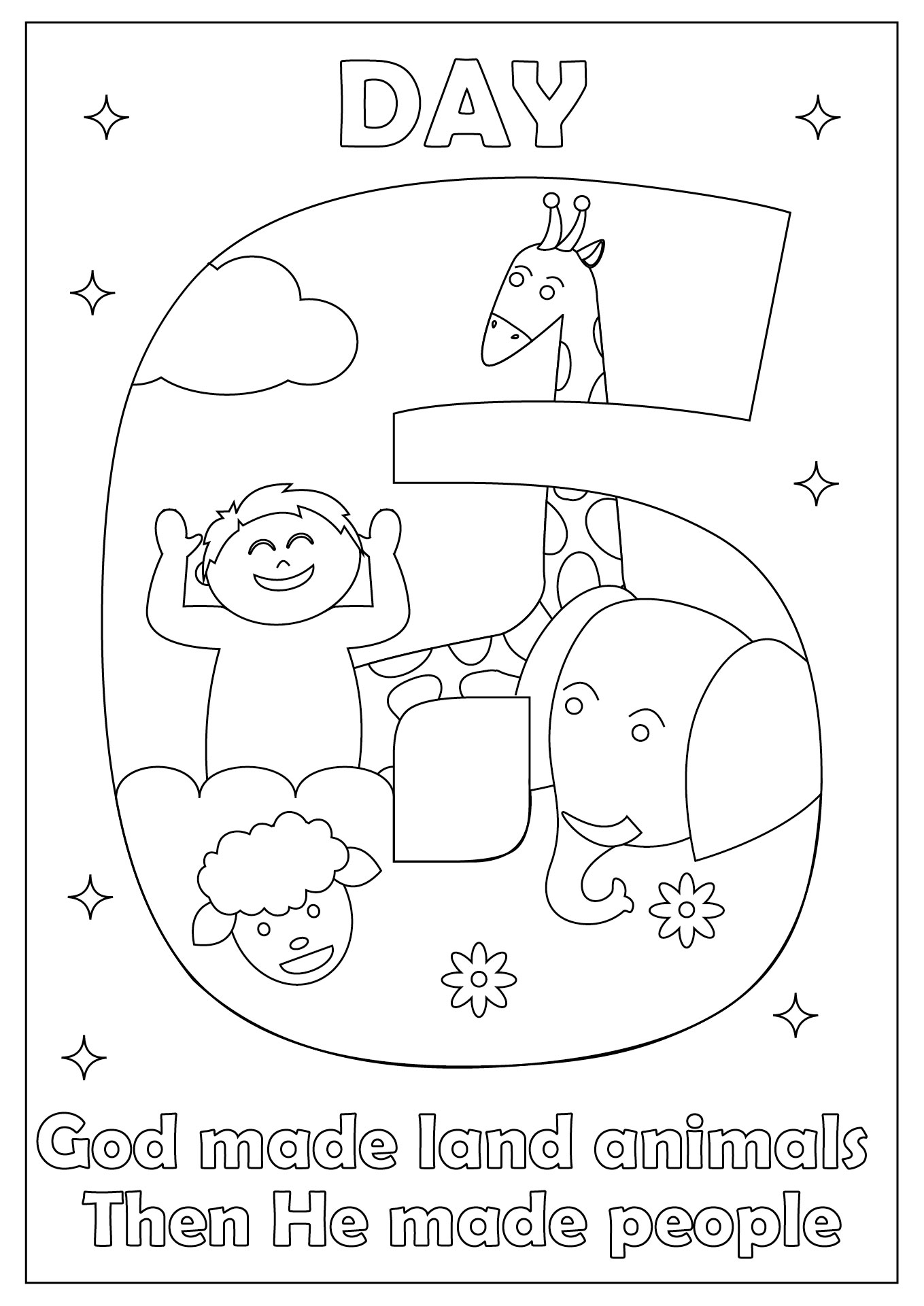 Sixth Day of Creation Storyboard Printable