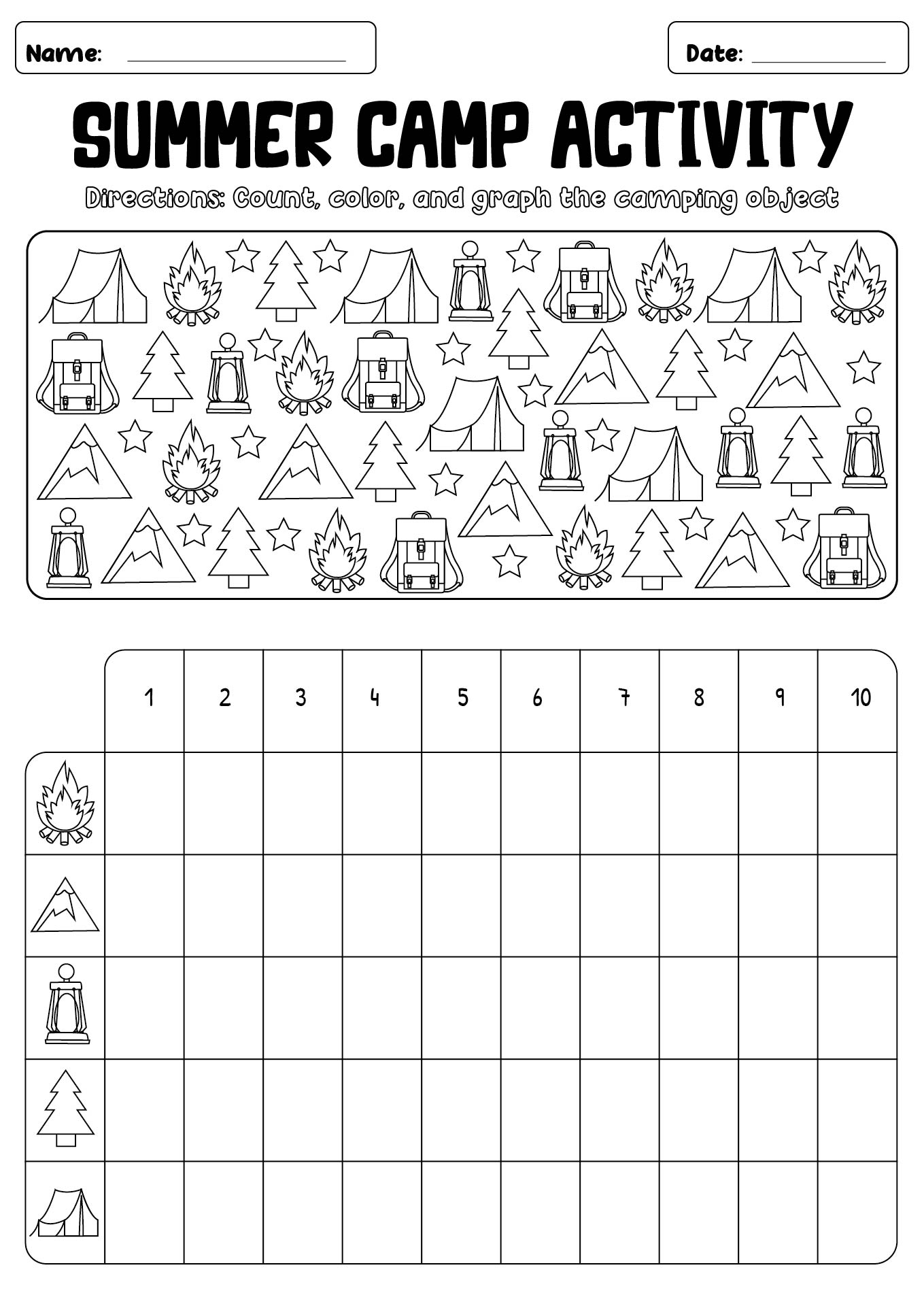 Summer Camp Activity Booklet Printable