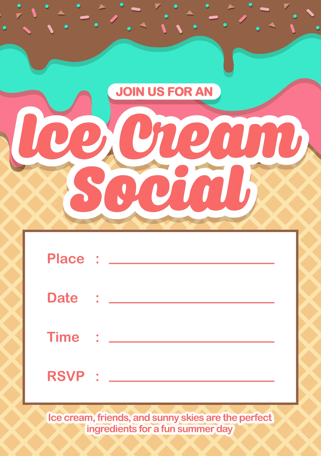 Sweet Summer Ice Cream Social Printable