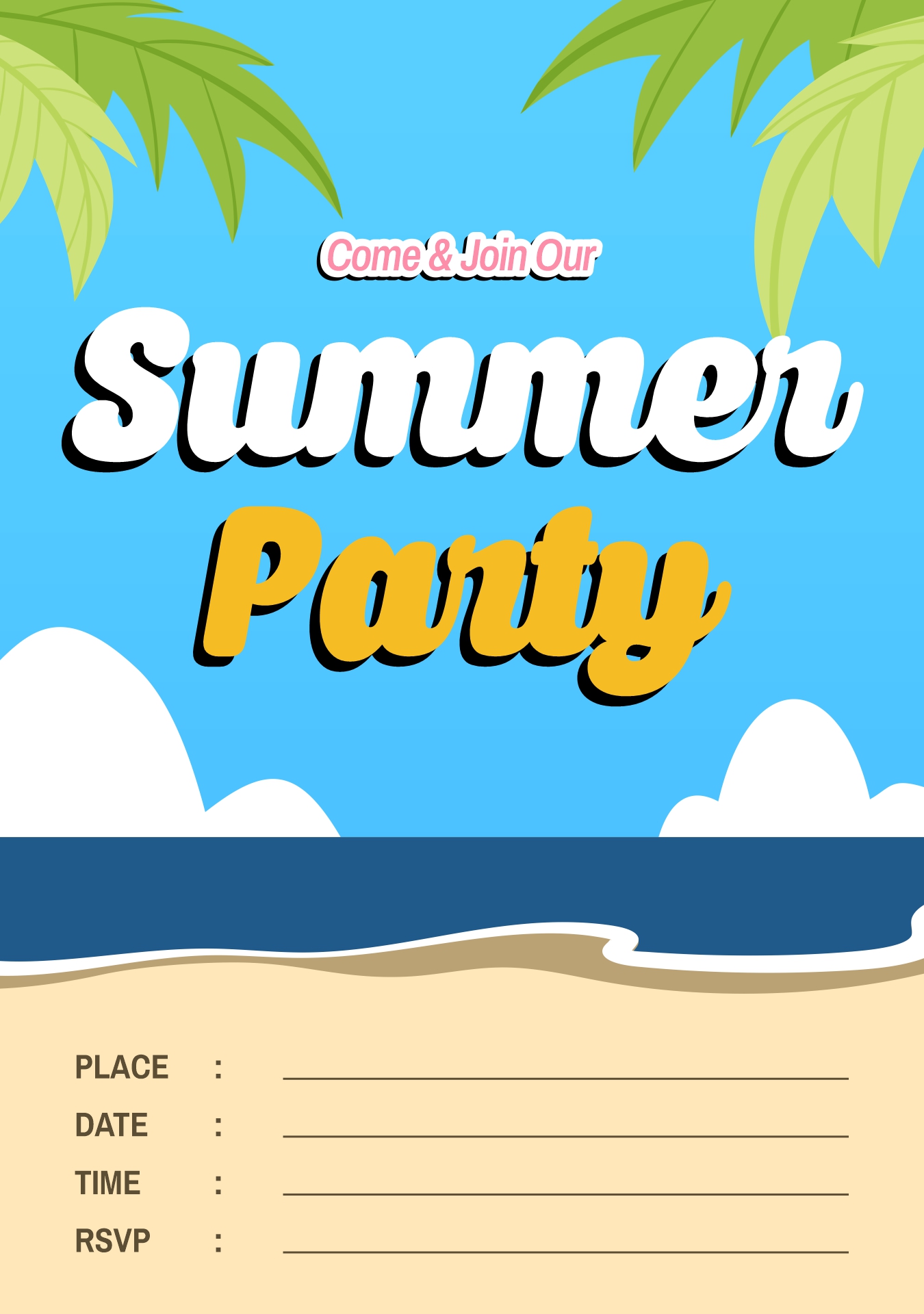 Sweet Summer Party Invitations Printable