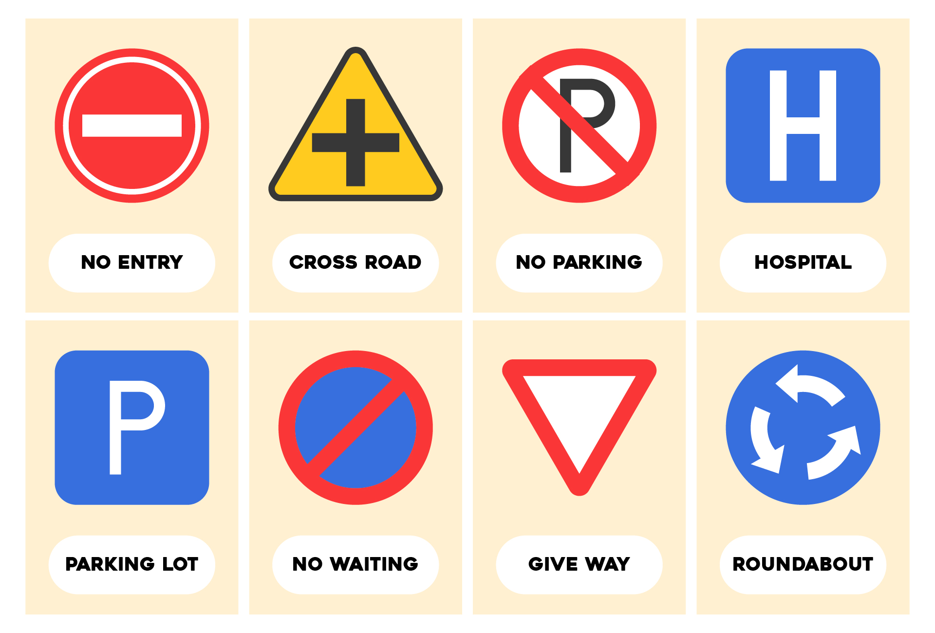 Traffic Sign Flashcards for Preschool Education Traffic Sign Flashcards for Preschool Education