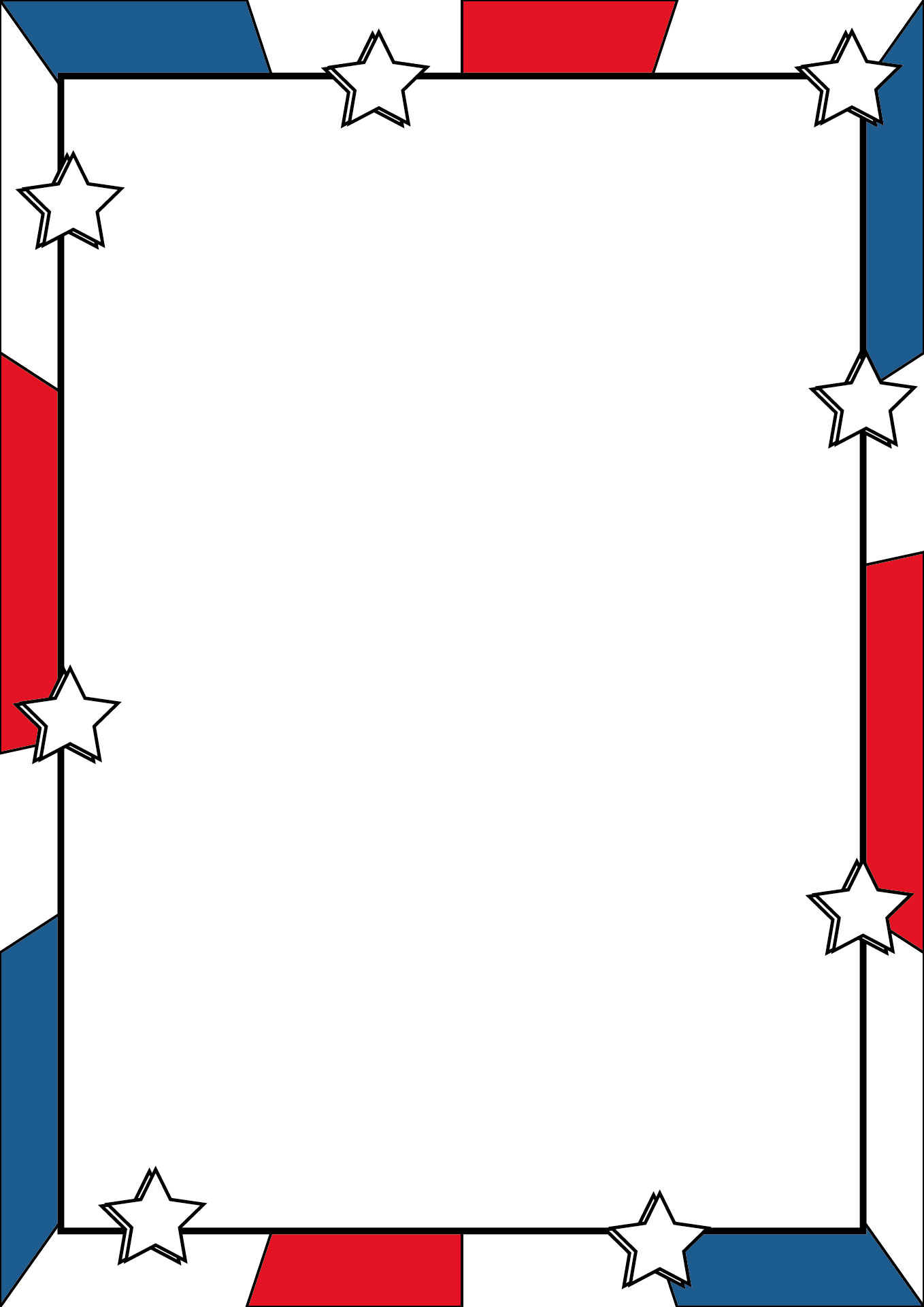 4th of July Stationery Borders