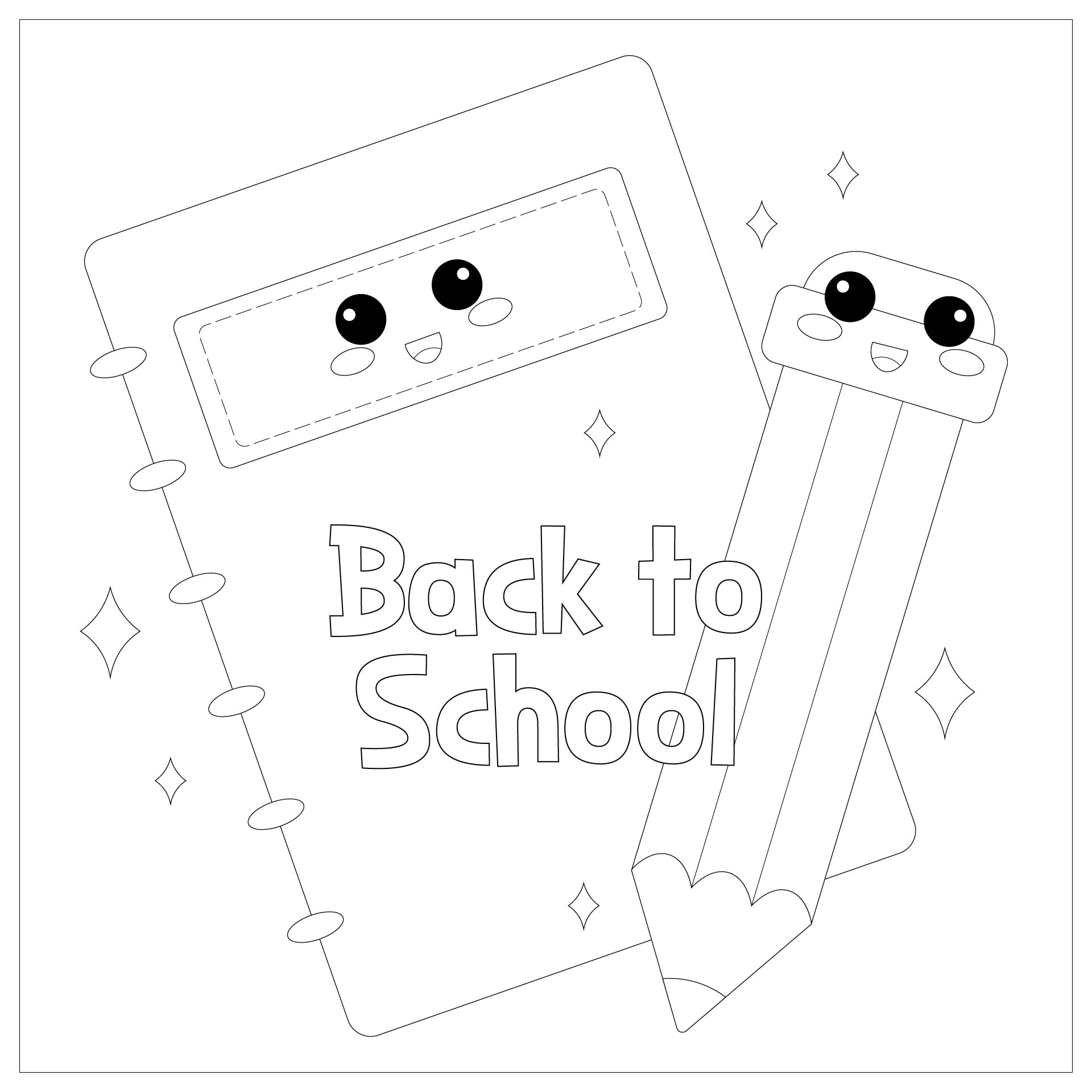 Preschool Back to School Coloring Sheets
