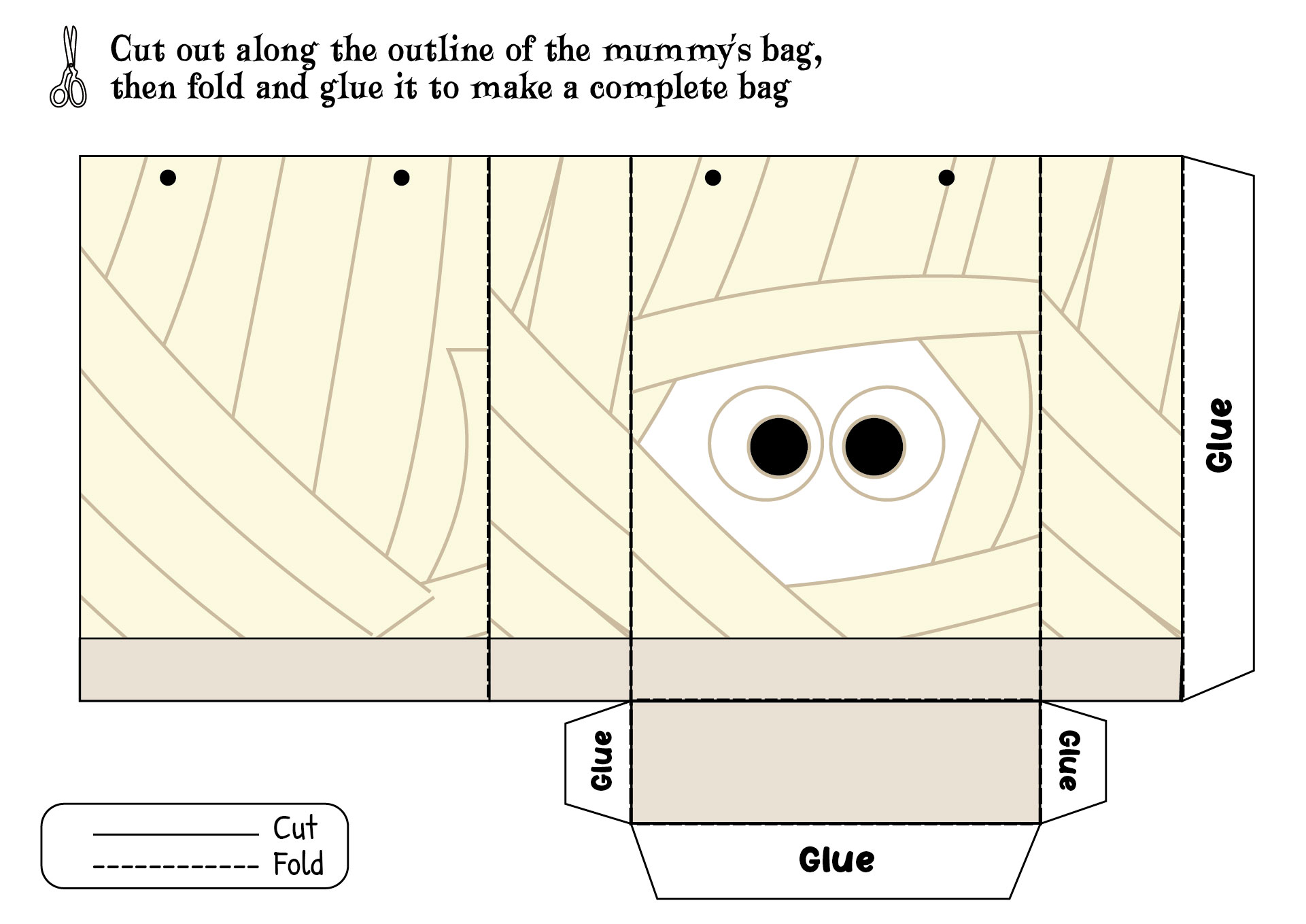 Printable Halloween Mummy Paper Bag Puppets