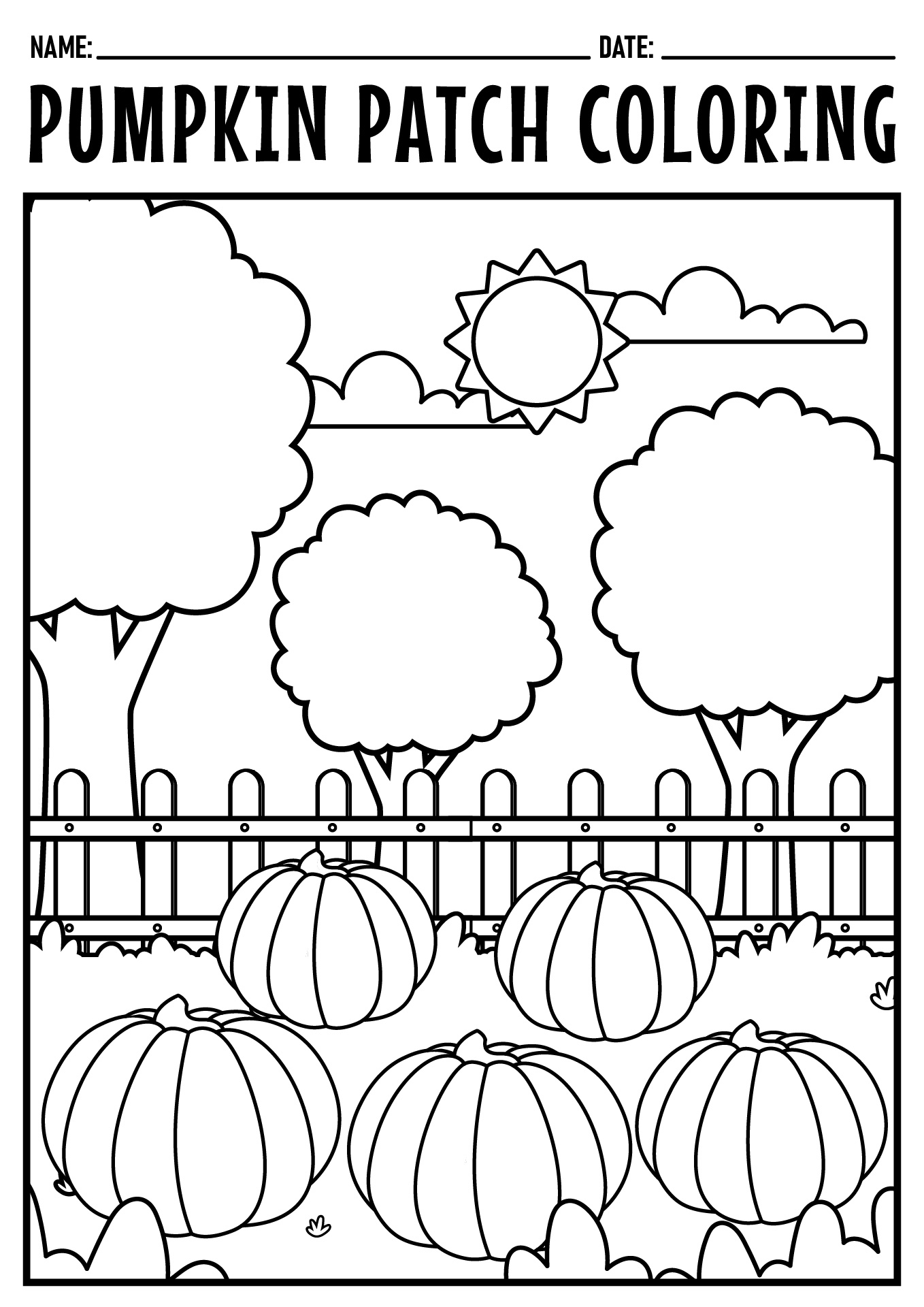 Pumpkin Patch Coloring Activities