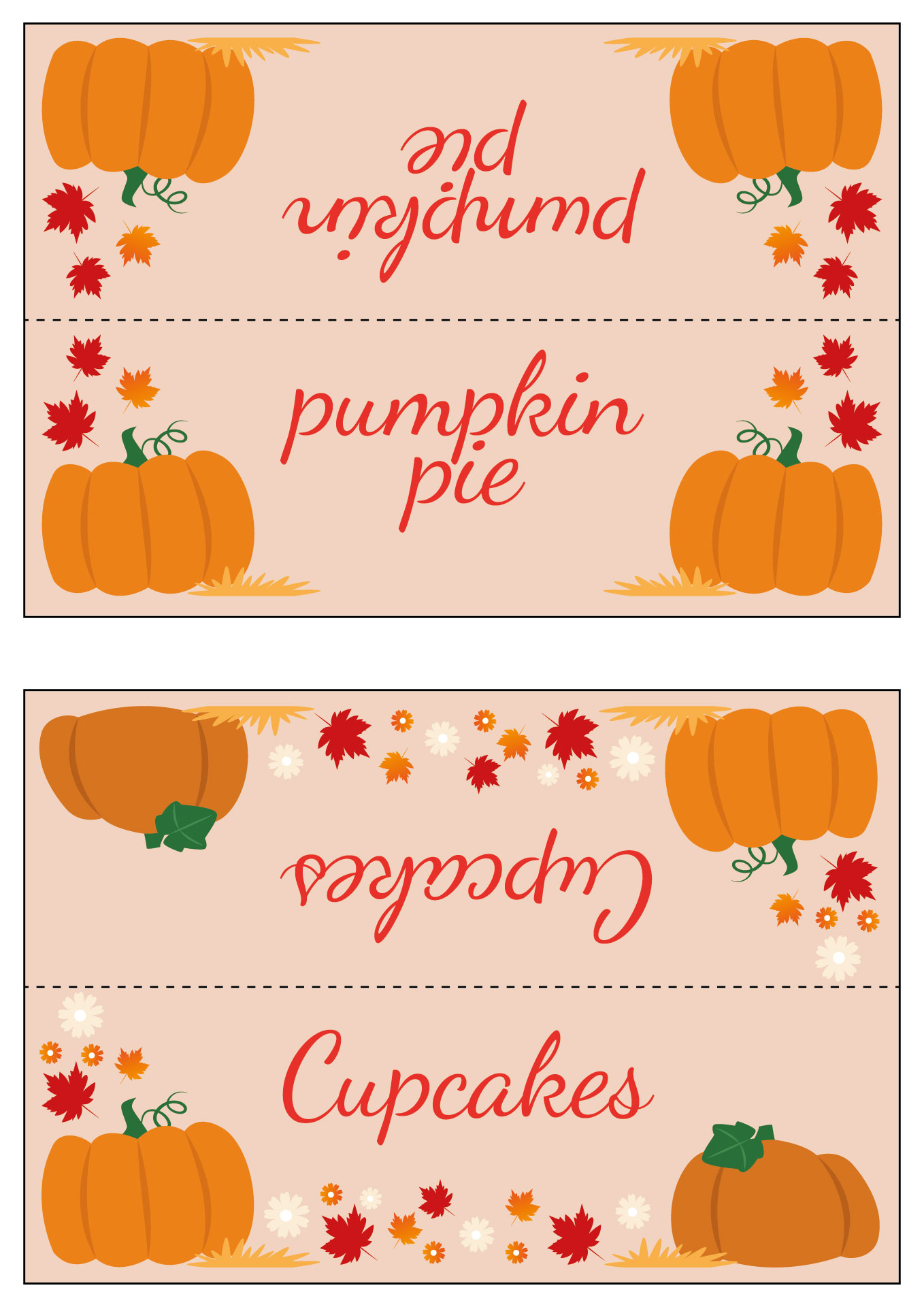 Pumpkin Spice Buffet Markers