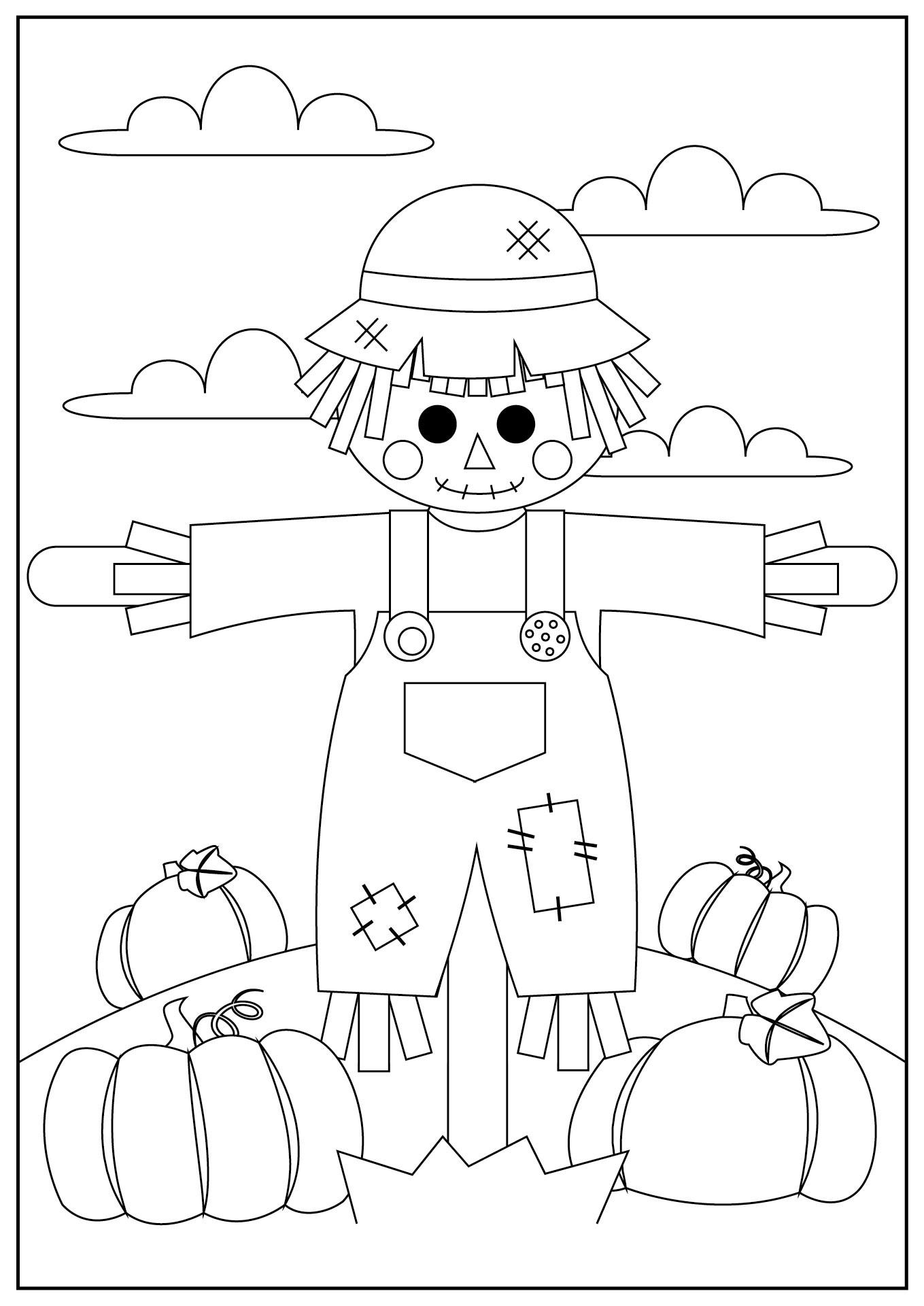 Scarecrow Coloring Pages for Kids