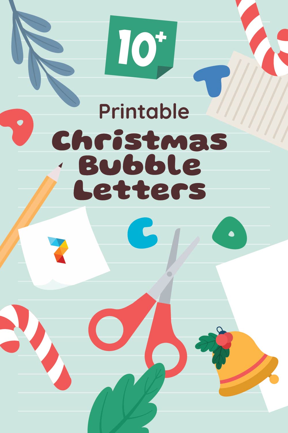 Printable Christmas Bubble Letters