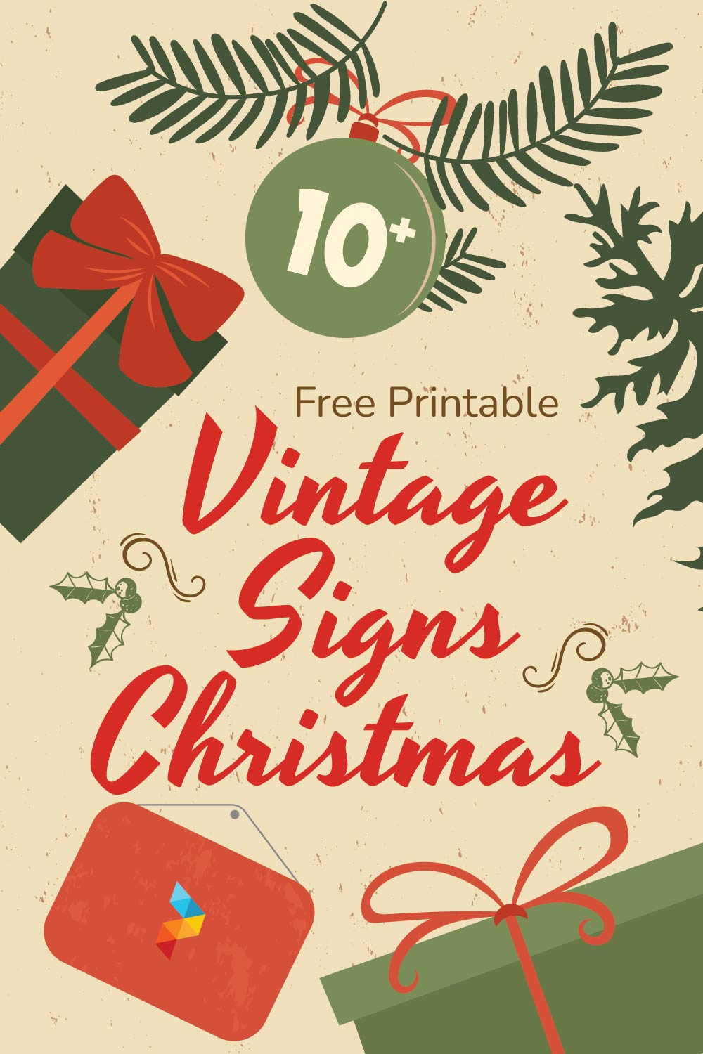  Printable Vintage Christmas Signs