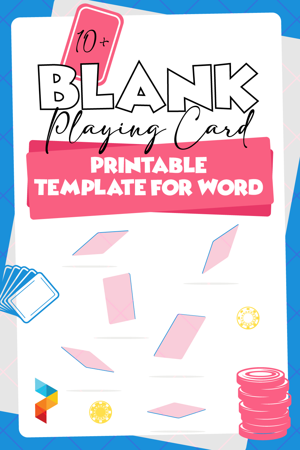 Blank Playing Card Printable Template for Word