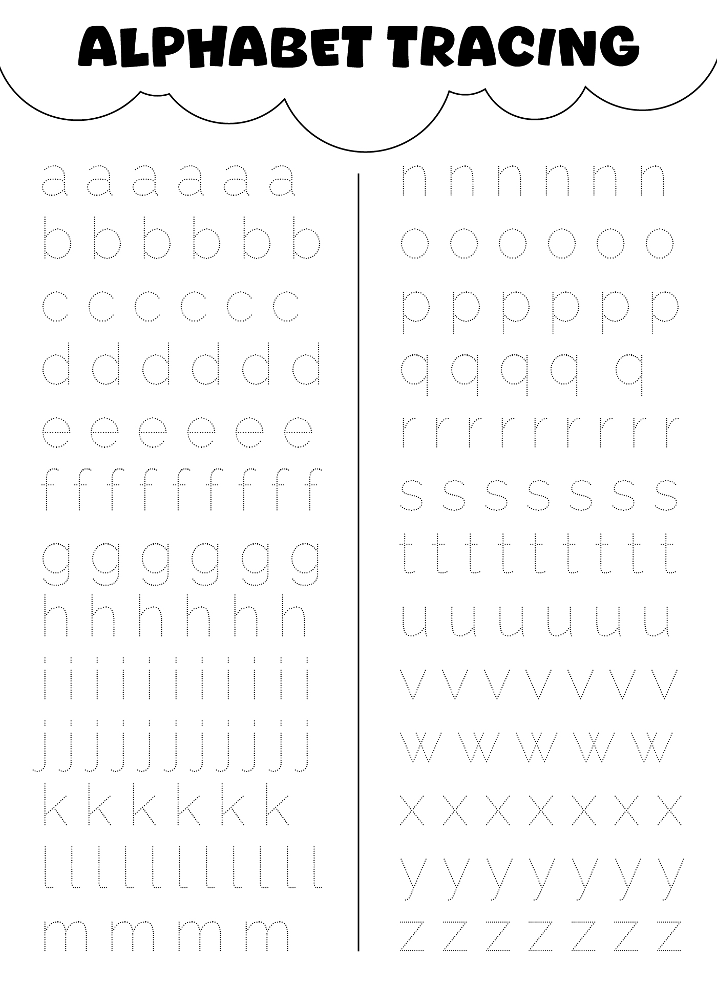 ABC Letter Tracing Sheets for Kindergarten