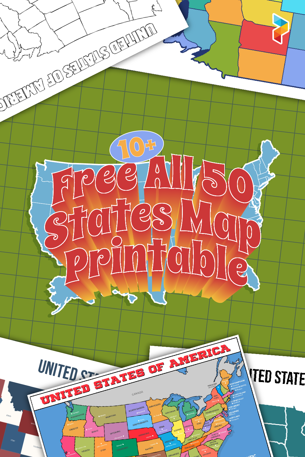 All 50 States Map All 50 States Map