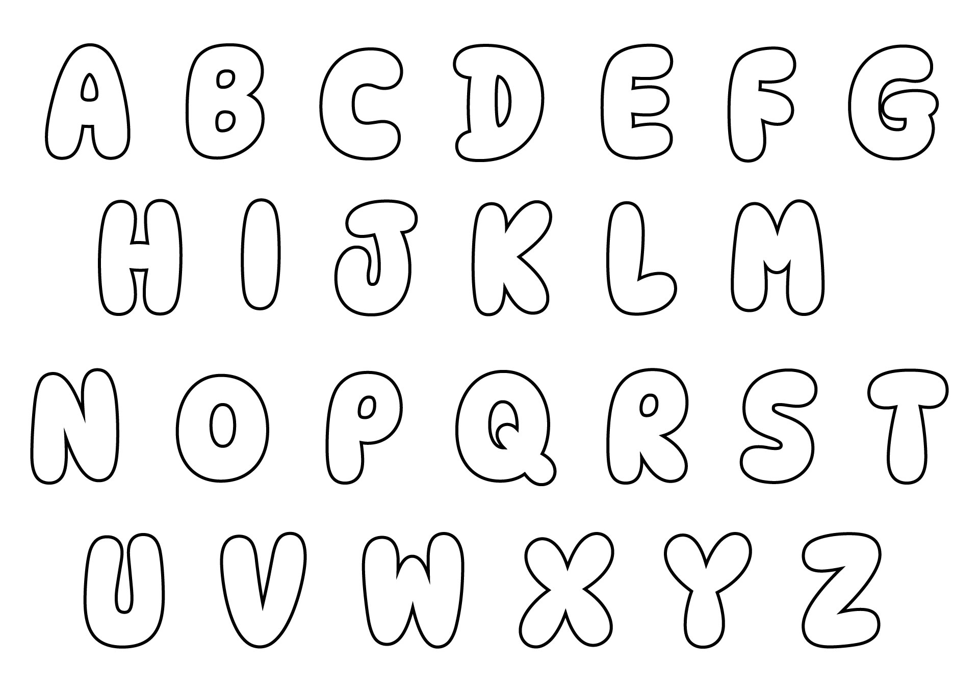 Alphabet Cute Printable Bubble Letters Alphabet Cute Printable Bubble Letters