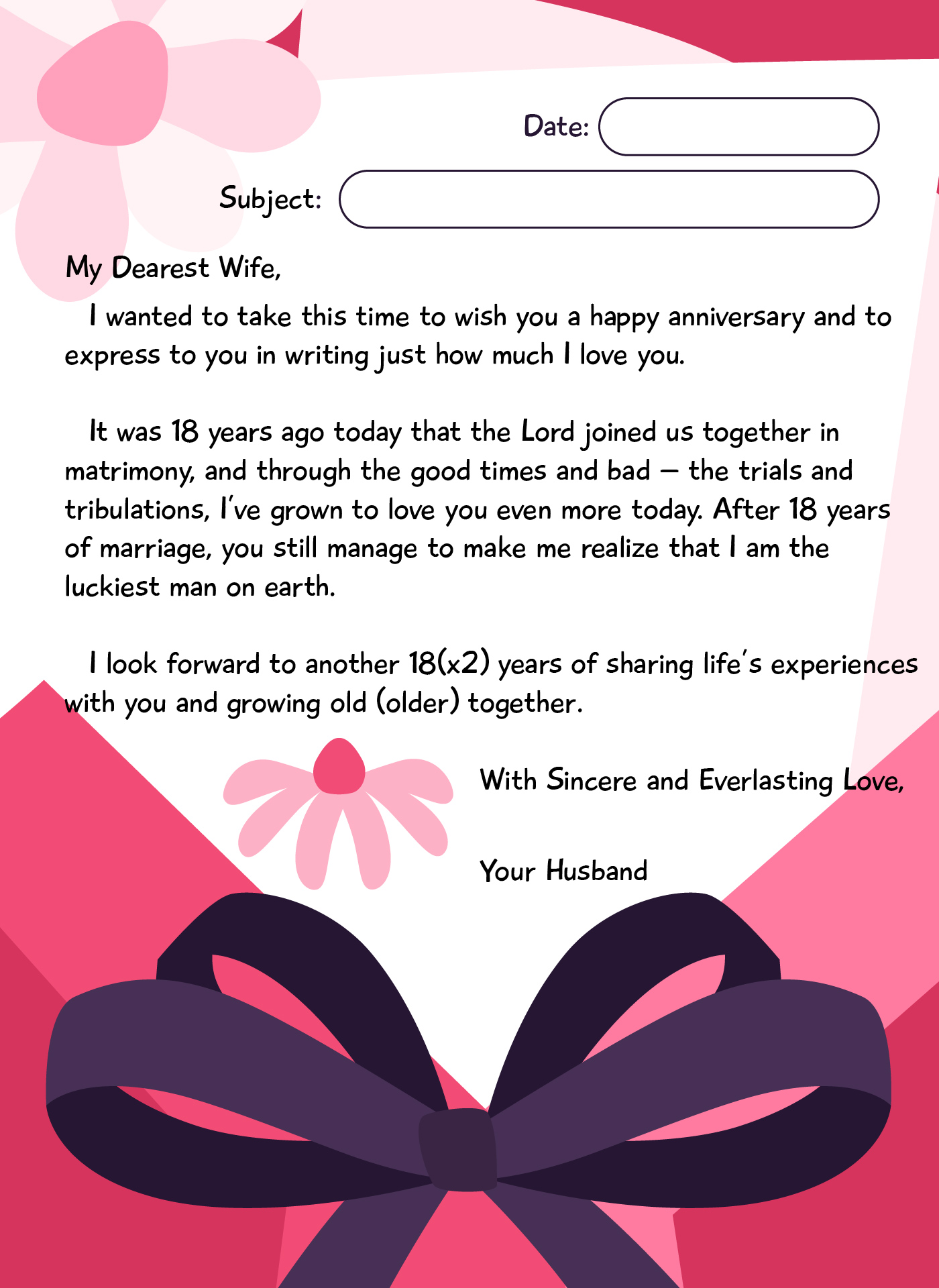 Anniversary Love Letter Printable