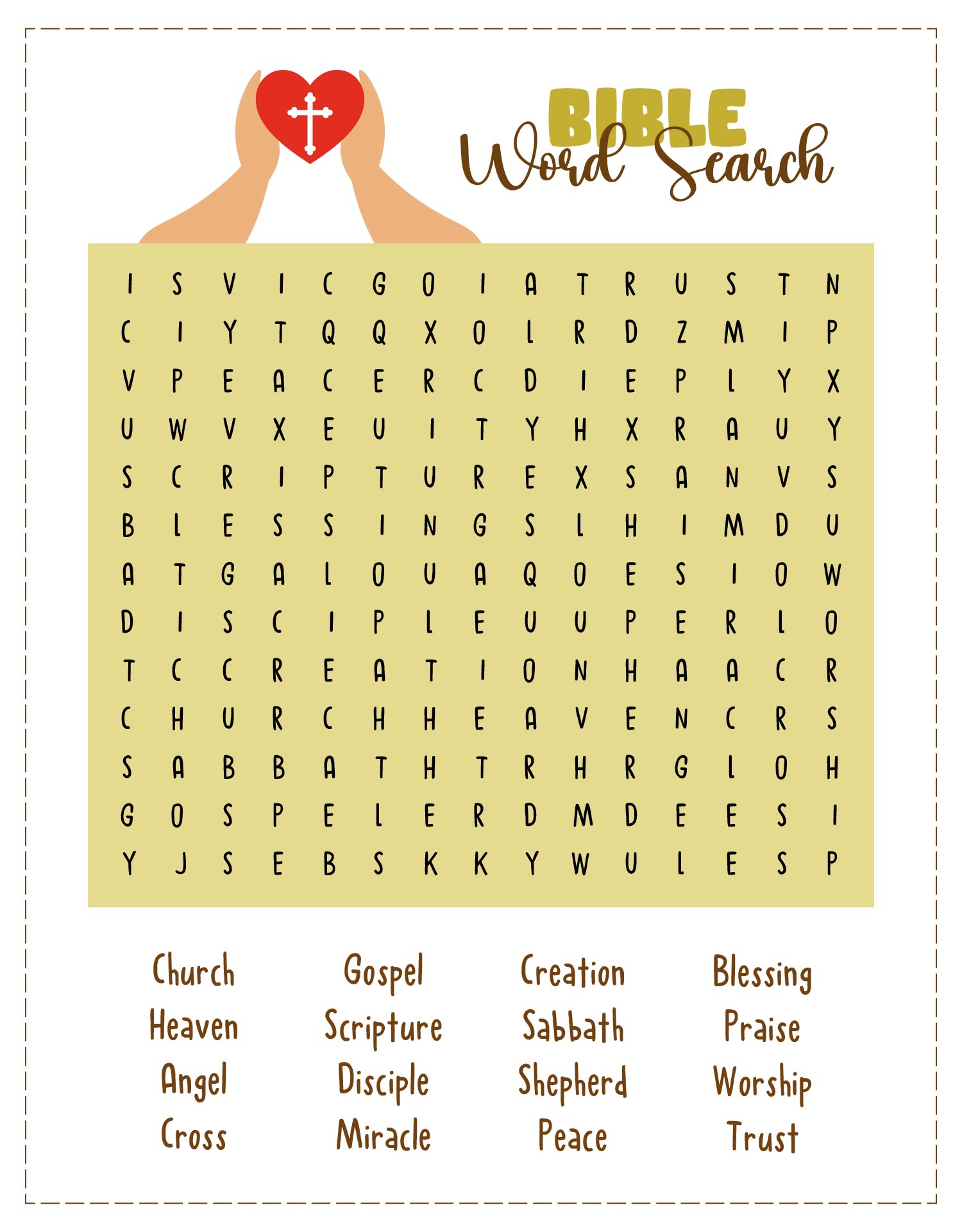 Bible Word Search Printables for Sunday School Bible Word Search Printables for Sunday School