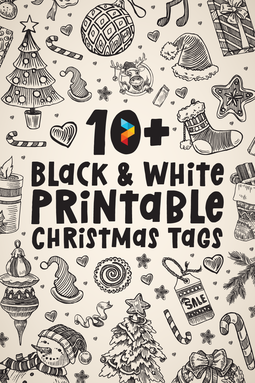 Black And White Christmas Tags Black And White Christmas Tags