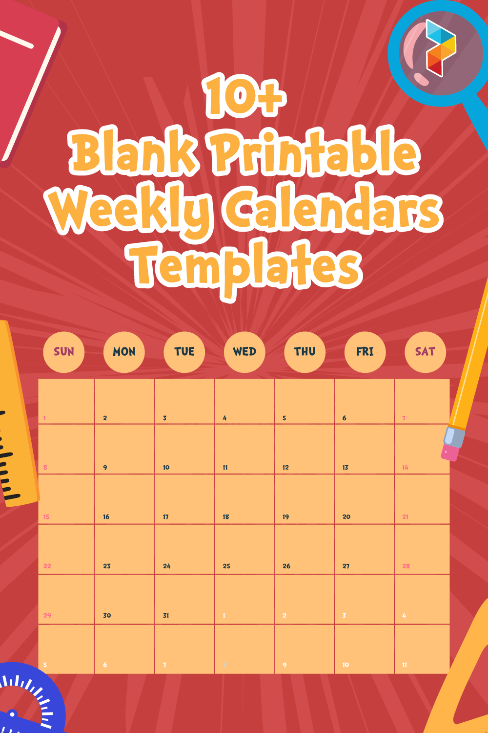 Blank  Weekly Calendars Templates