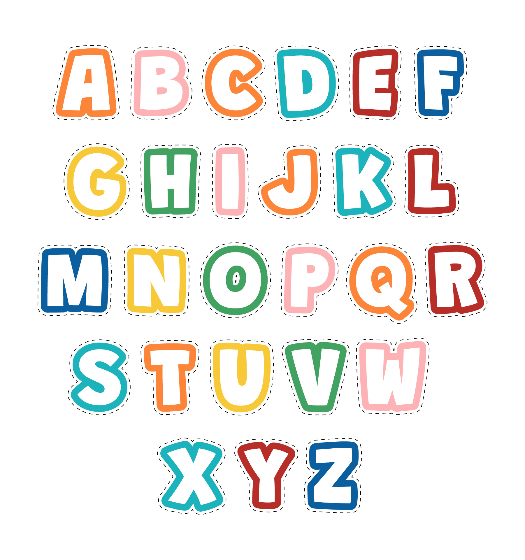 Colorful Printable Alphabet Letters for Bulletin Boards Colorful Printable Alphabet Letters for Bulletin Boards