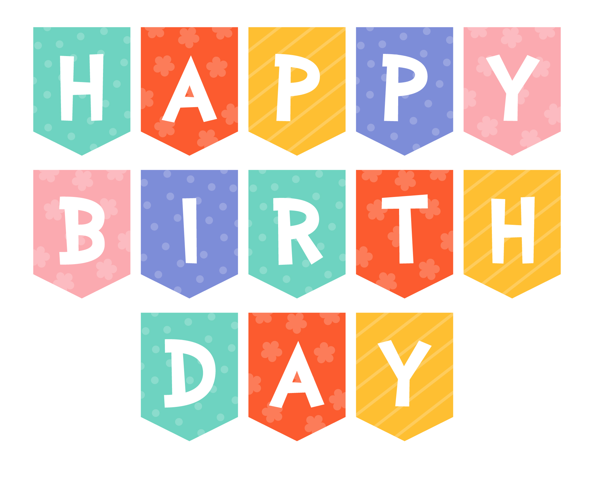 Colorful Printable Birthday Banners Colorful Printable Birthday Banners
