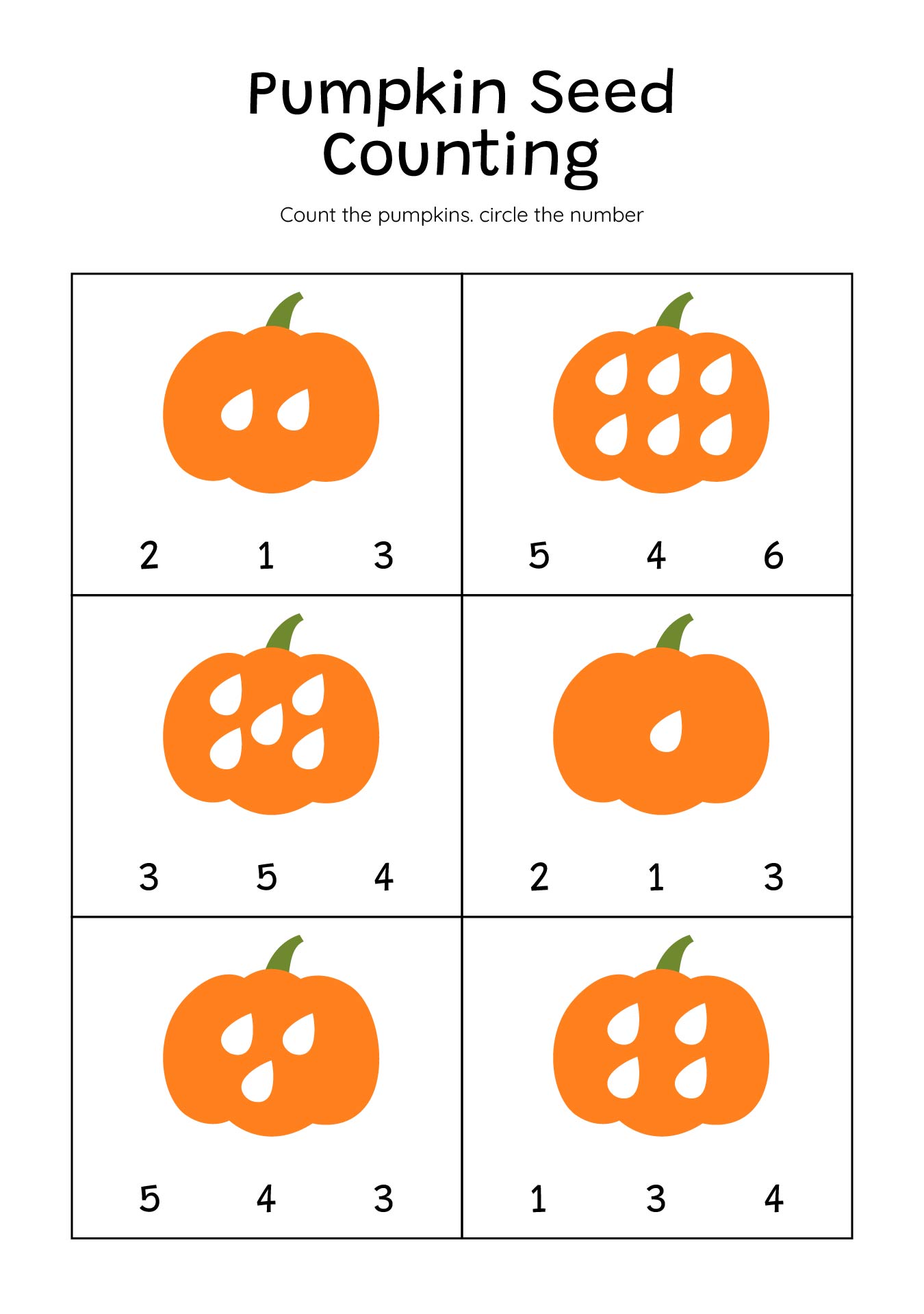 Counting Pumpkins Fall Math Preschool Printables Counting Pumpkins Fall Math Preschool Printables