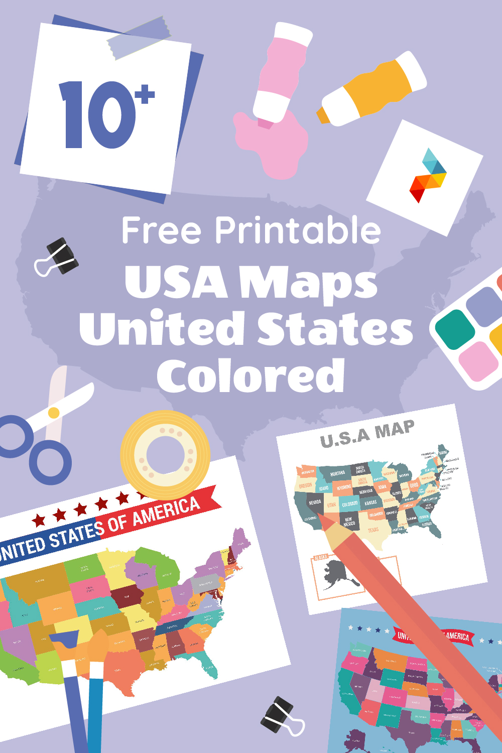 USA Maps United States Colored USA Maps United States Colored