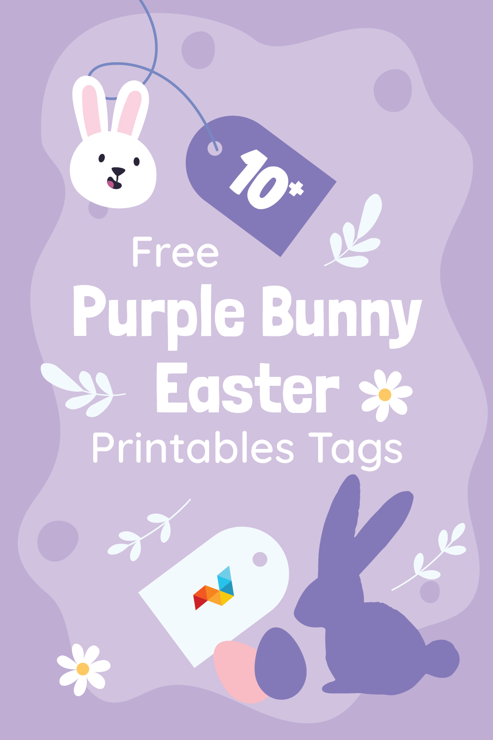 Purple Bunny Easter  Tags