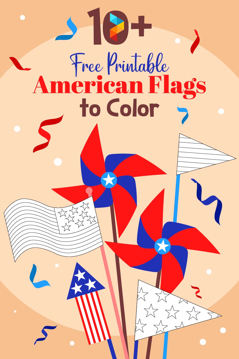  Printable American Flags to Color