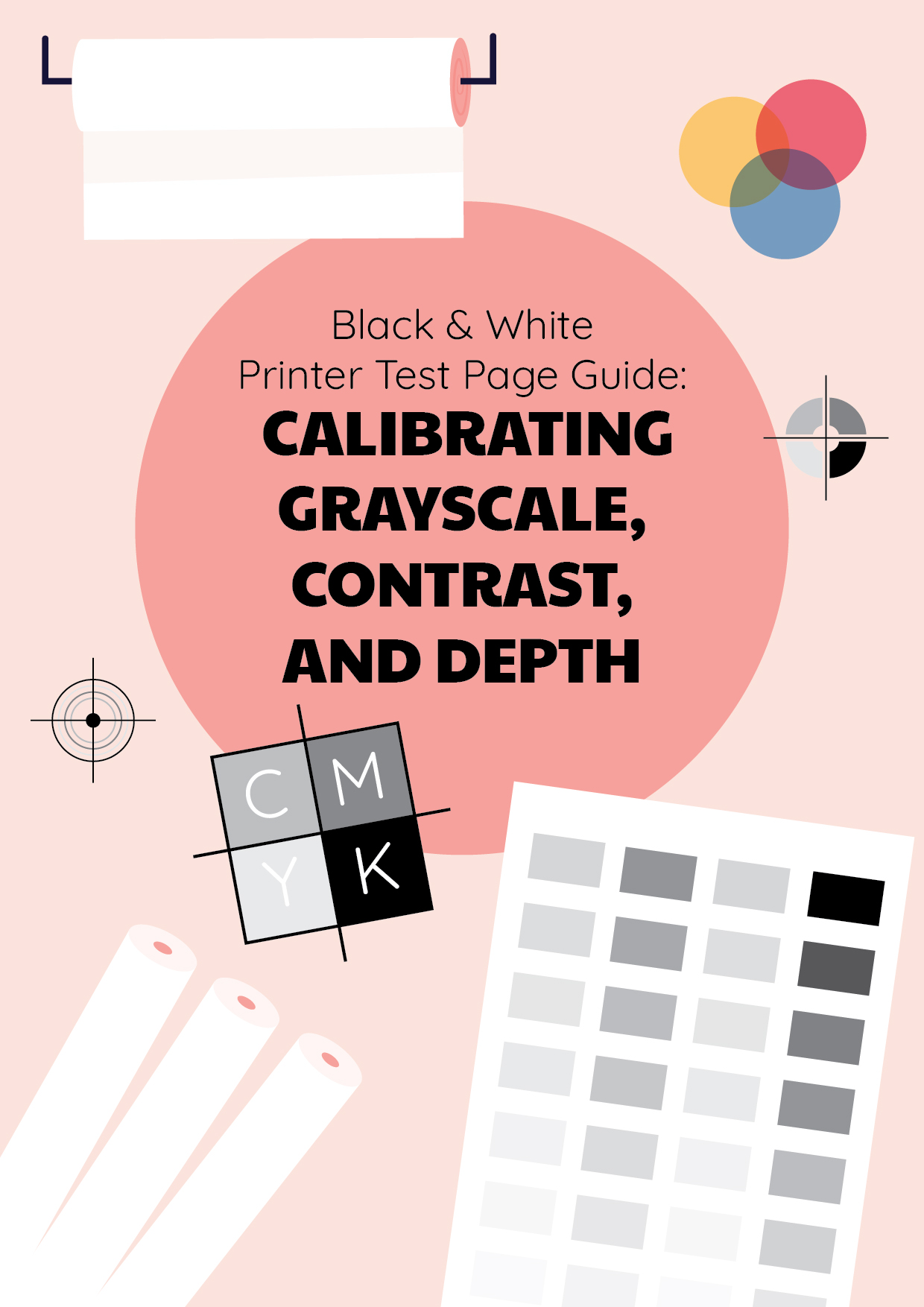 Black And White Printer Test Page - Guide For Calibrating Grayscale, Contrast, And Depth